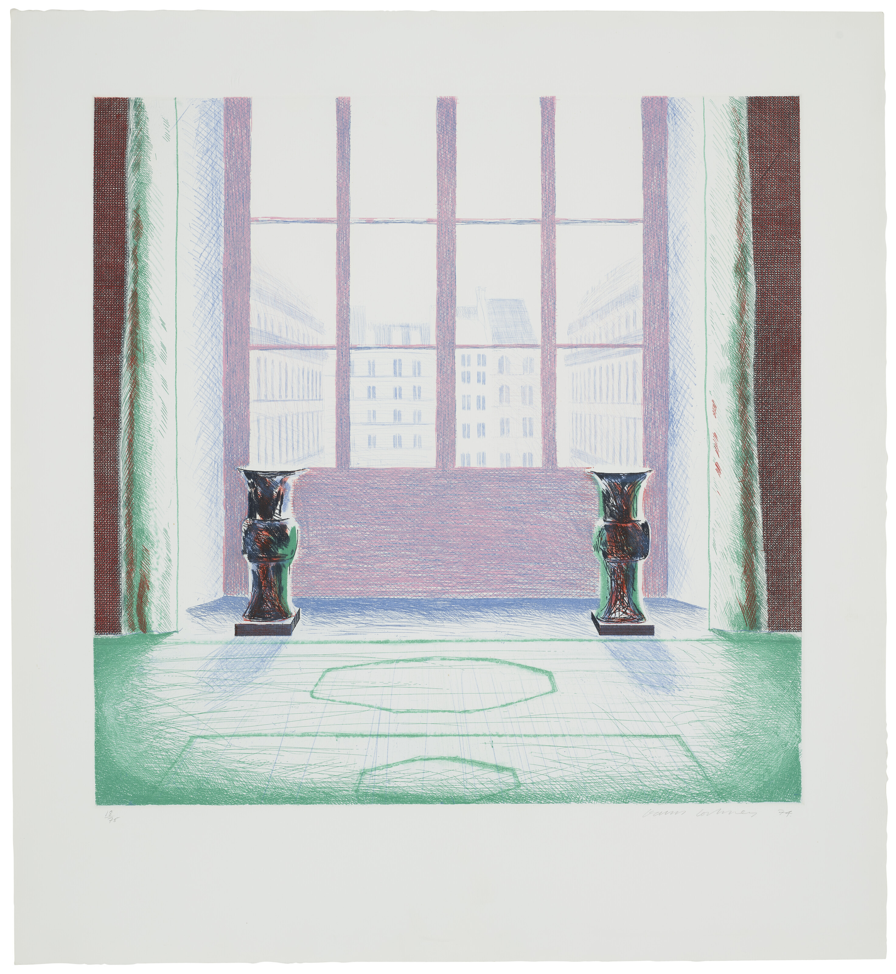 David Hockney — Две вазы в Лувре, изображение 1