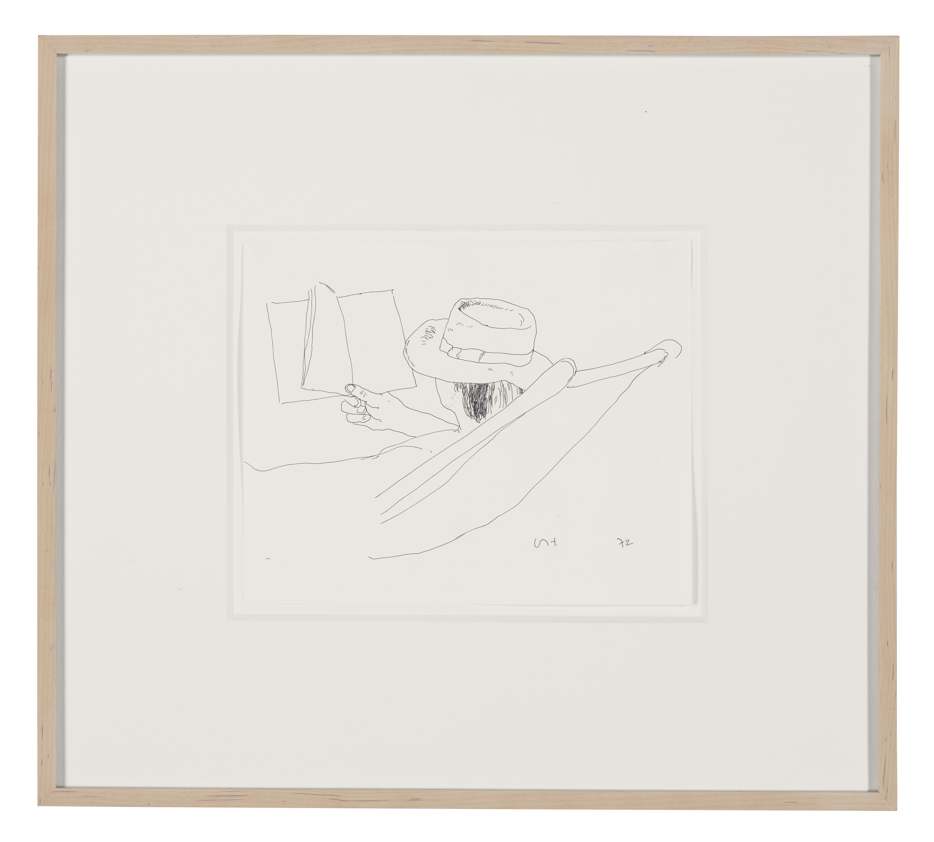 David Hockney — Мужчина в шляпе читает, изображение 2