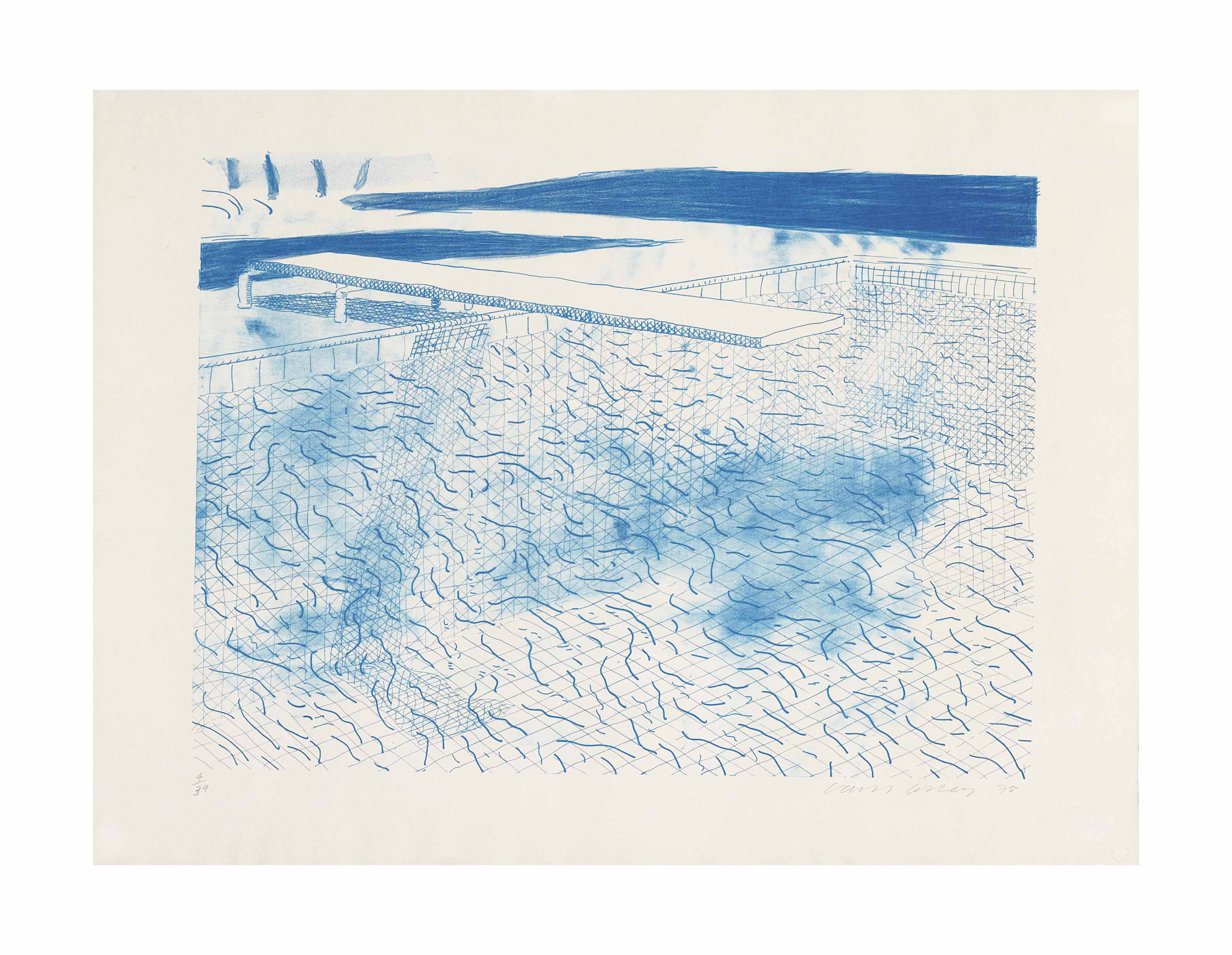 David Hockney — Литография на воде, выполненная из линий