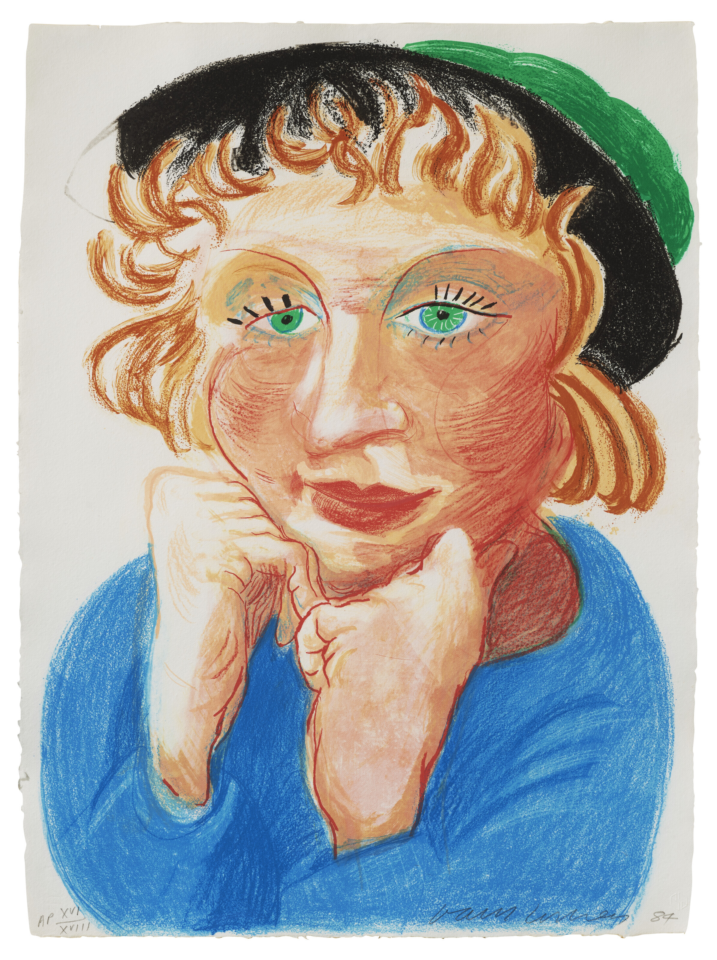 David Hockney — Селия в зеленой шляпе, из фильма "Движущийся фокус", изображение 1