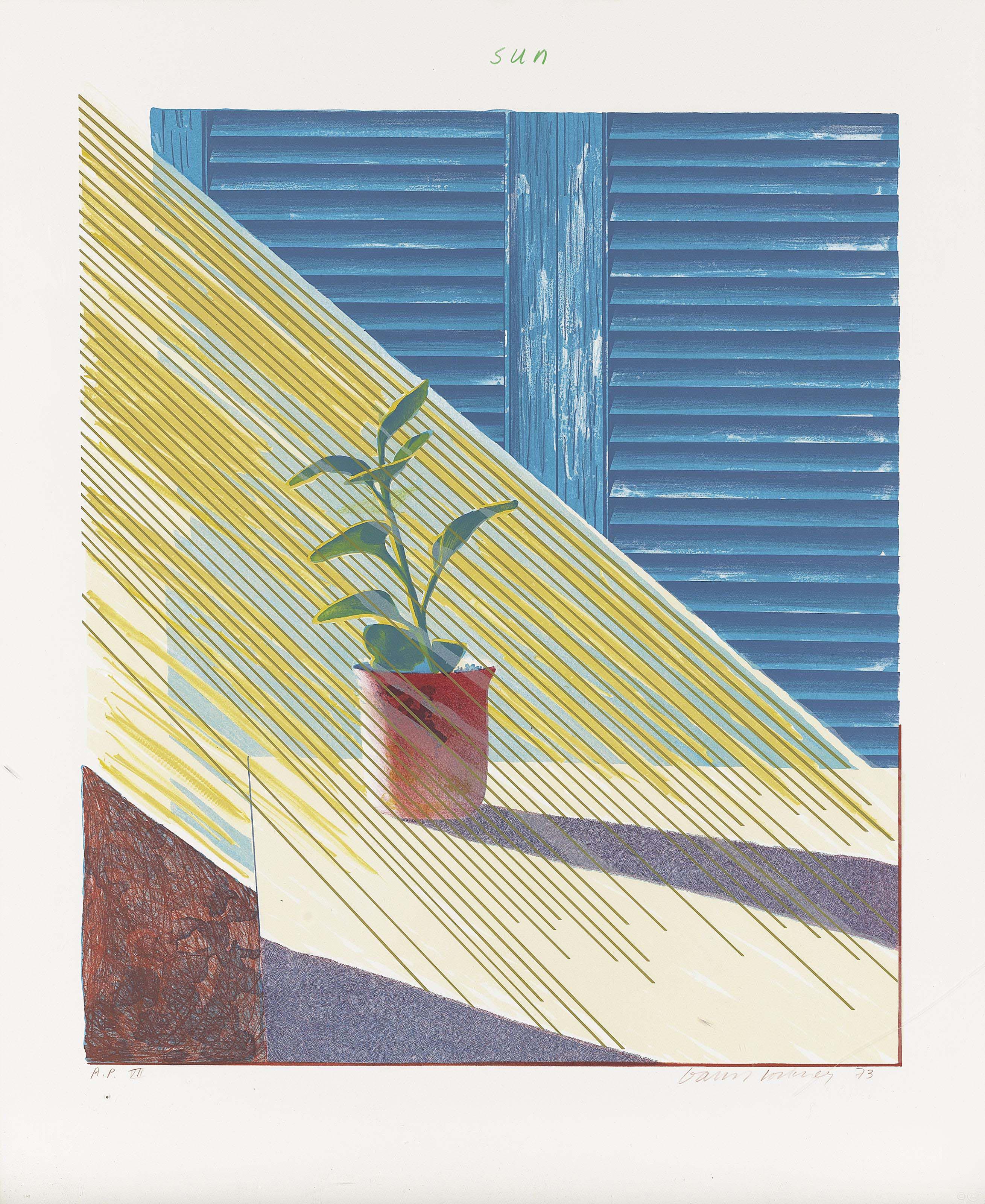 David Hockney — Солнце, из серии "Погода" (S.A.C. 136; Токио 127)