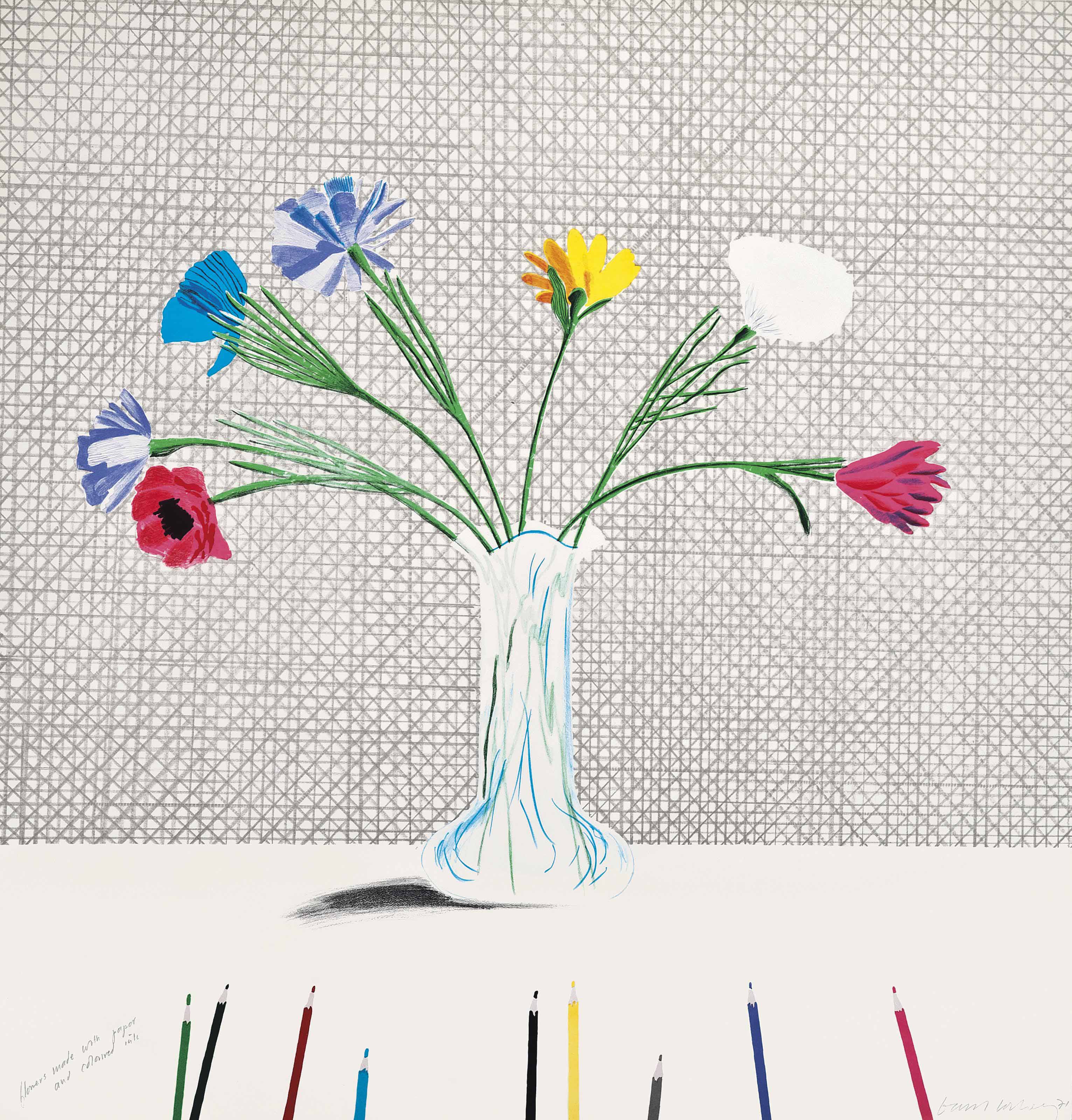 David Hockney — Цветные цветы из бумаги и туши (Шотландский художественный совет, 119; Токио, 113)