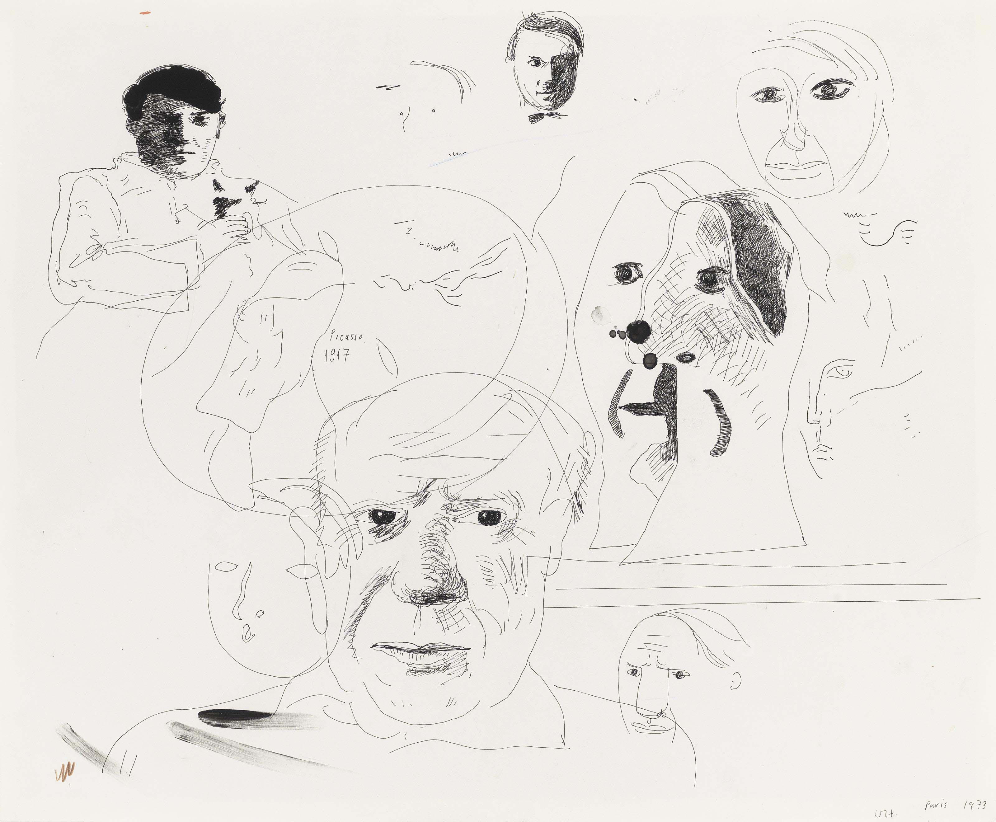 David Hockney — Этюд для Пикассо (прямая и оборотная сторона), изображение 2