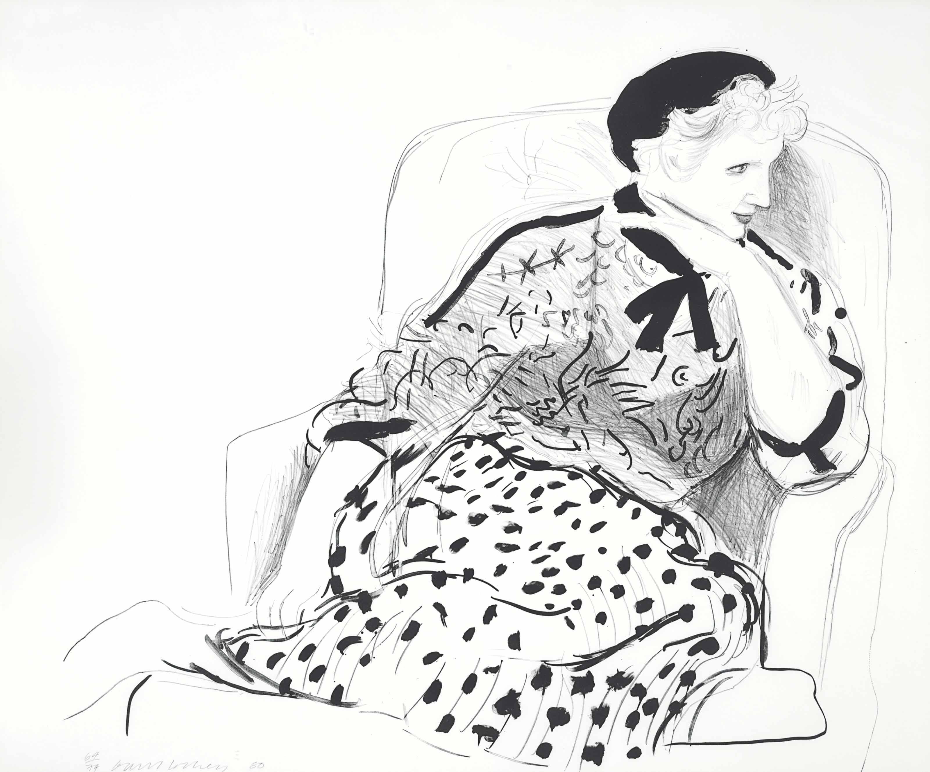 David Hockney — Селия в кресле
