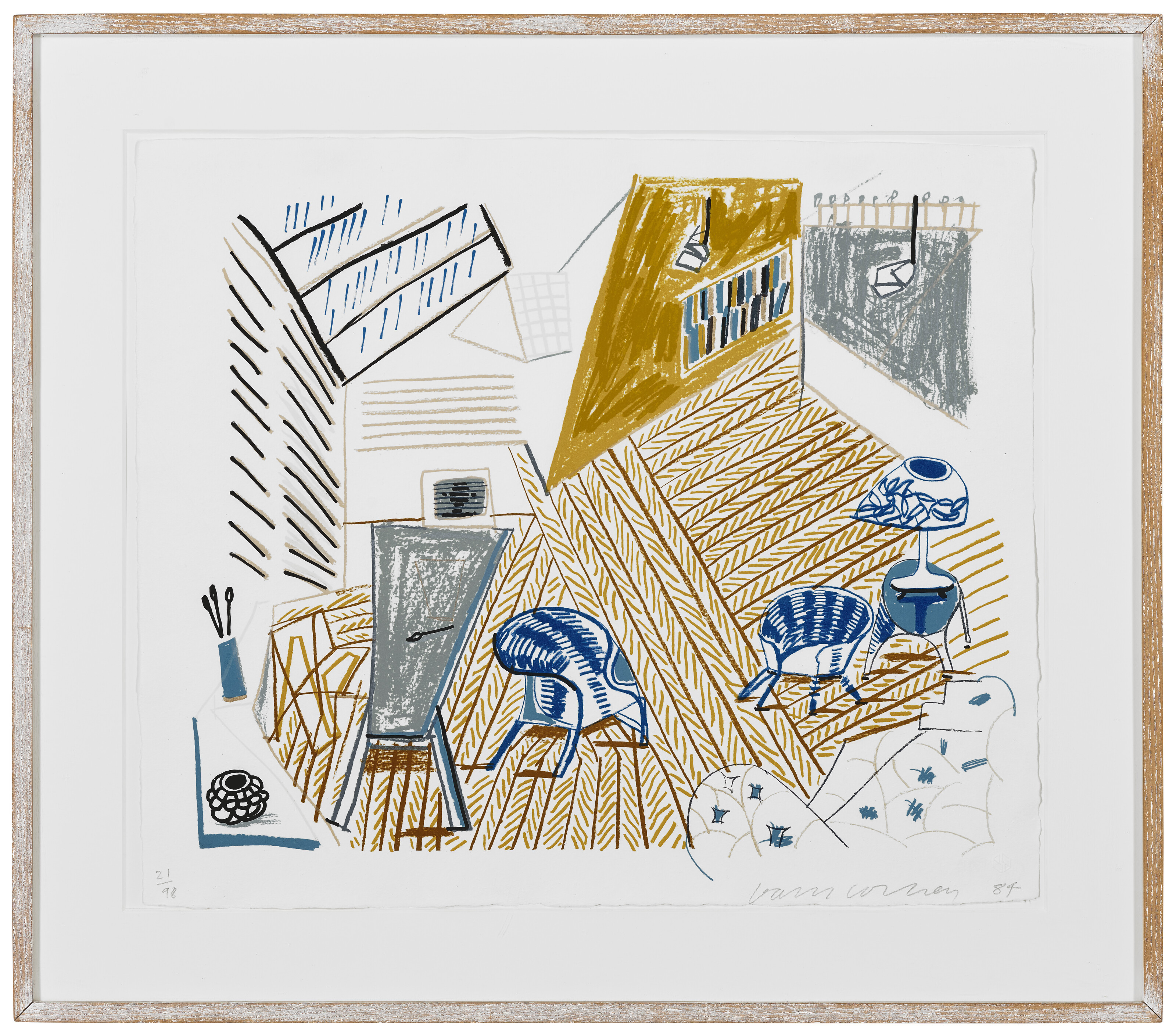 David Hockney — Студия в Пемброке с синими стульями и лампой от Moving Focus, изображение 2