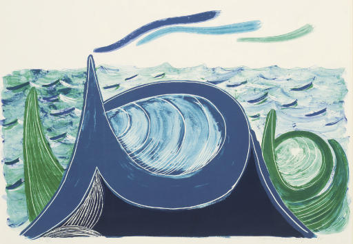 David Hockney — Волна, литография (M.C.A.T. 324)