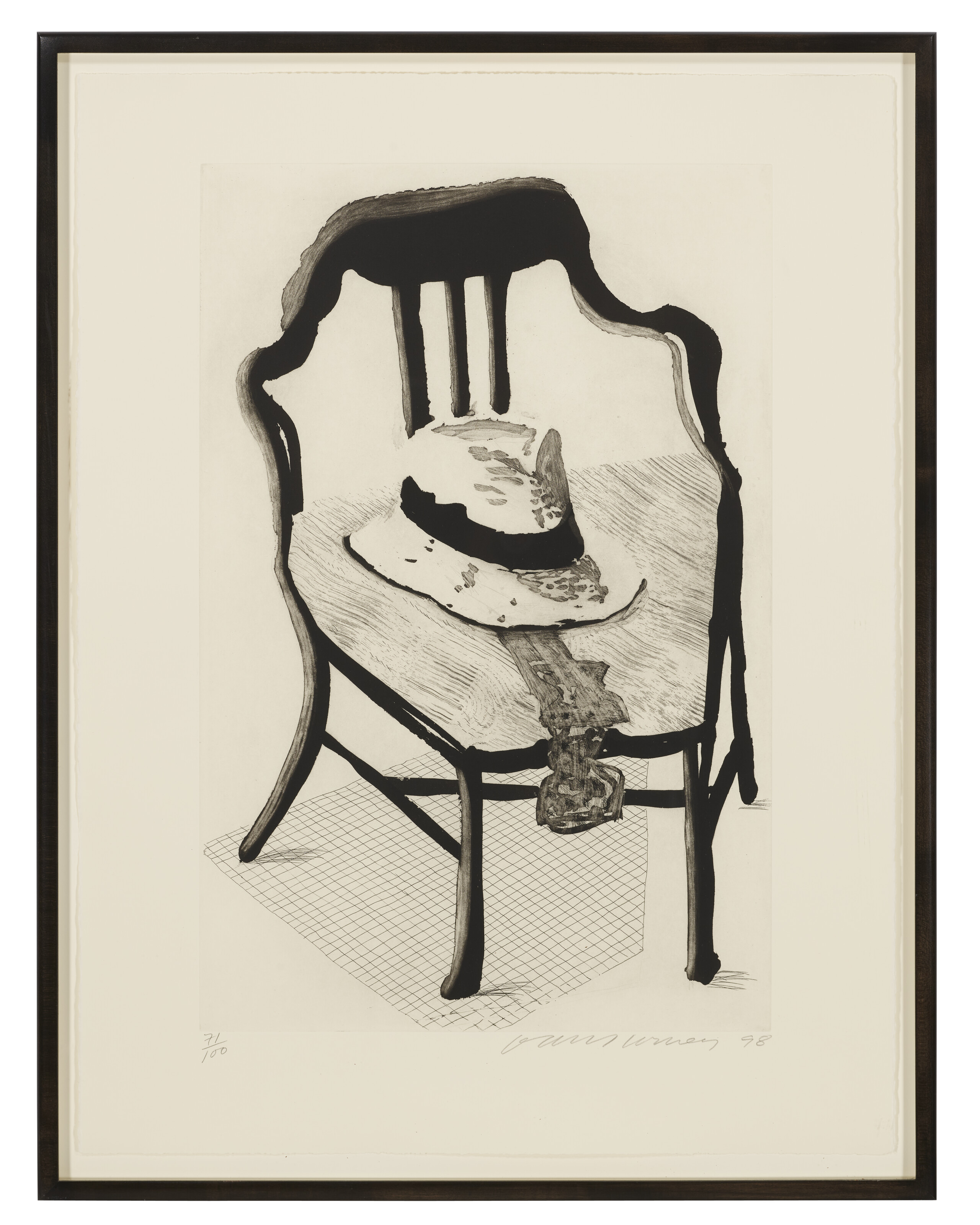 David Hockney — Панама с галстуком-бабочкой на стуле, из портфолио Geldzahler, изображение 2