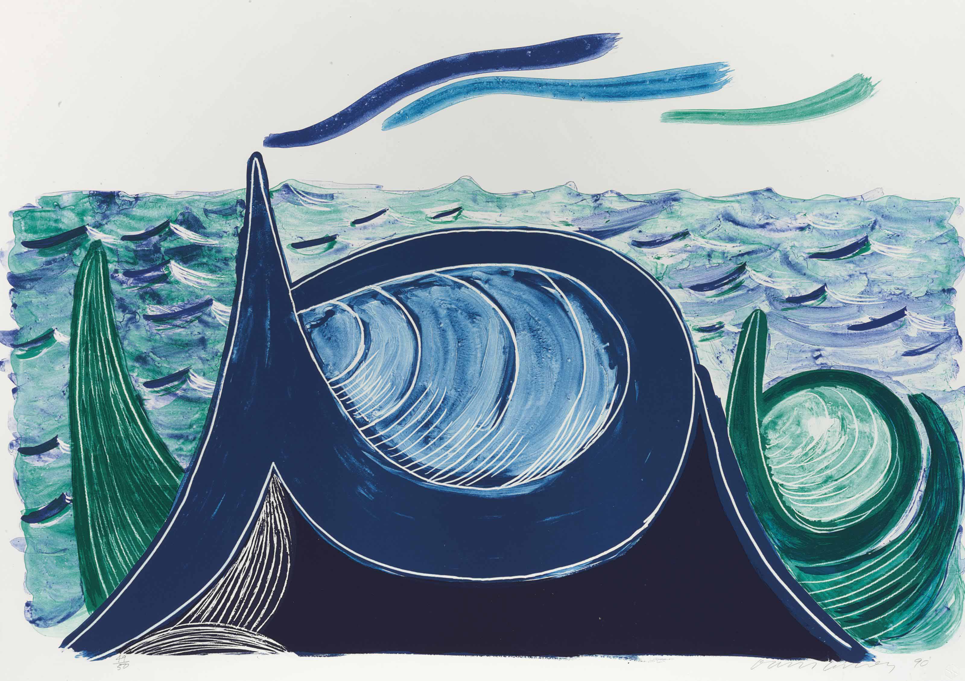 David Hockney — Волна, Литография