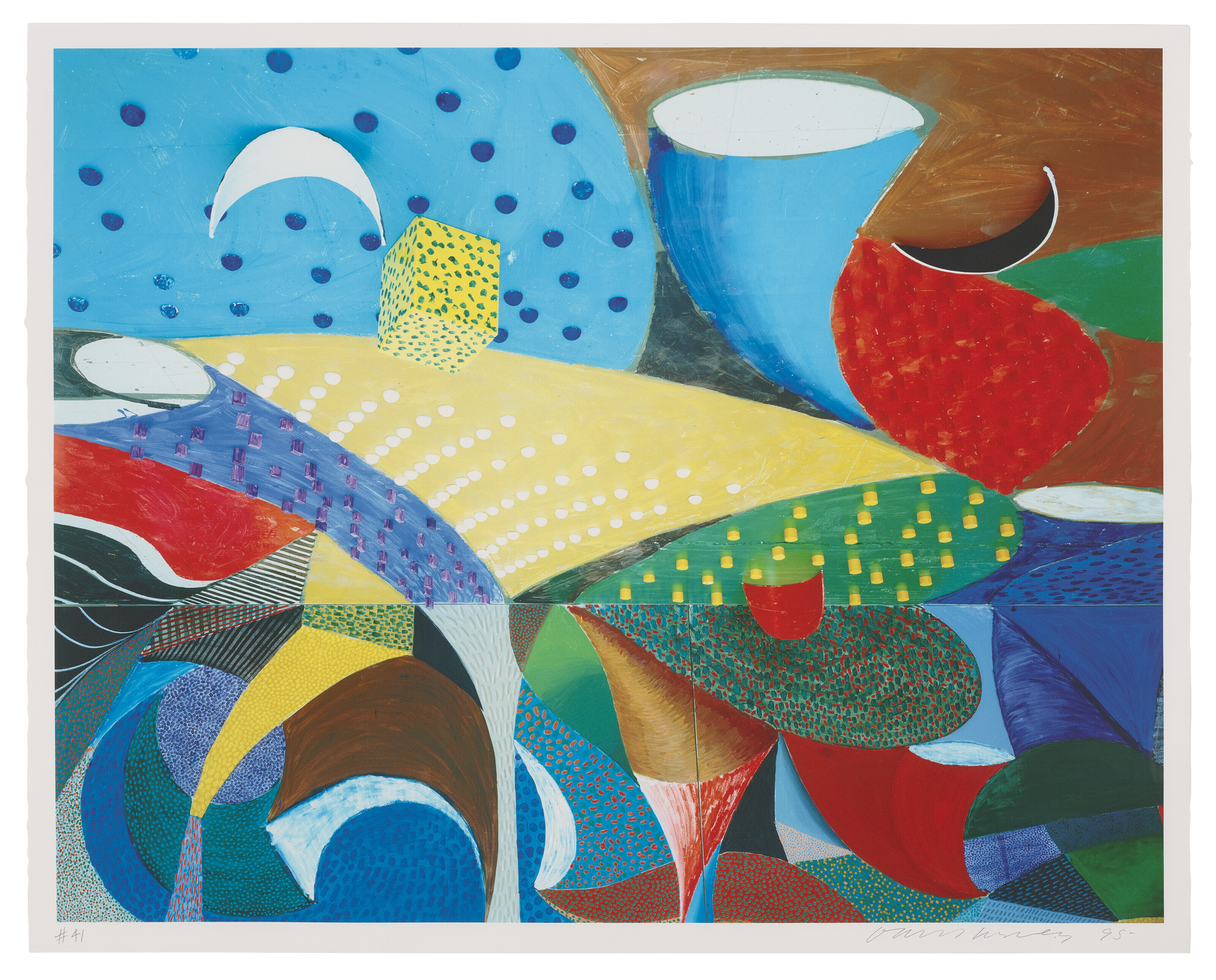 David Hockney — Четвертая деталь, "Пространство улиток", 25 марта 1995