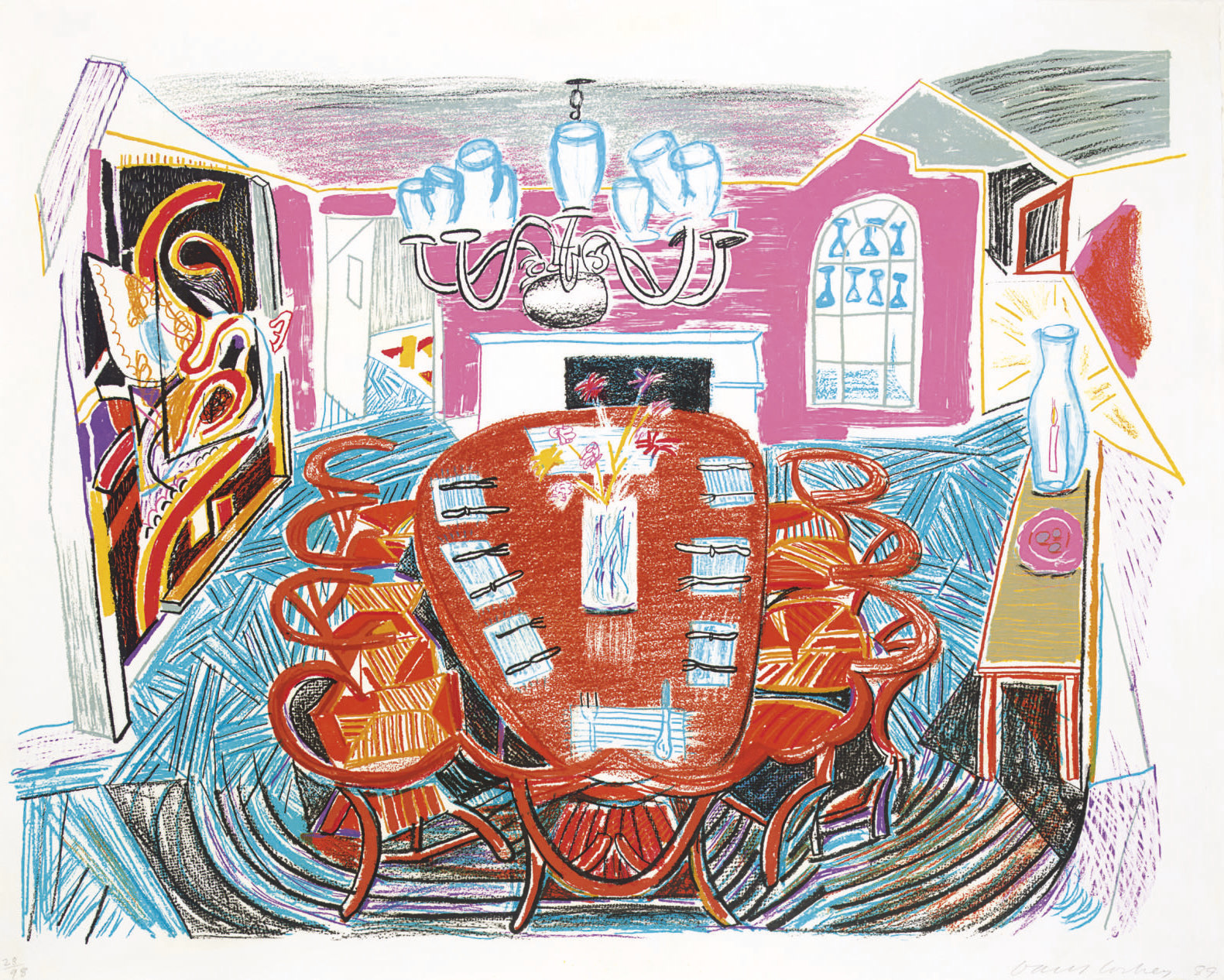 David Hockney — Столовая Тайлера из серии "Движущийся фокус" (Токио, 278; М.К.А.Т., 261)