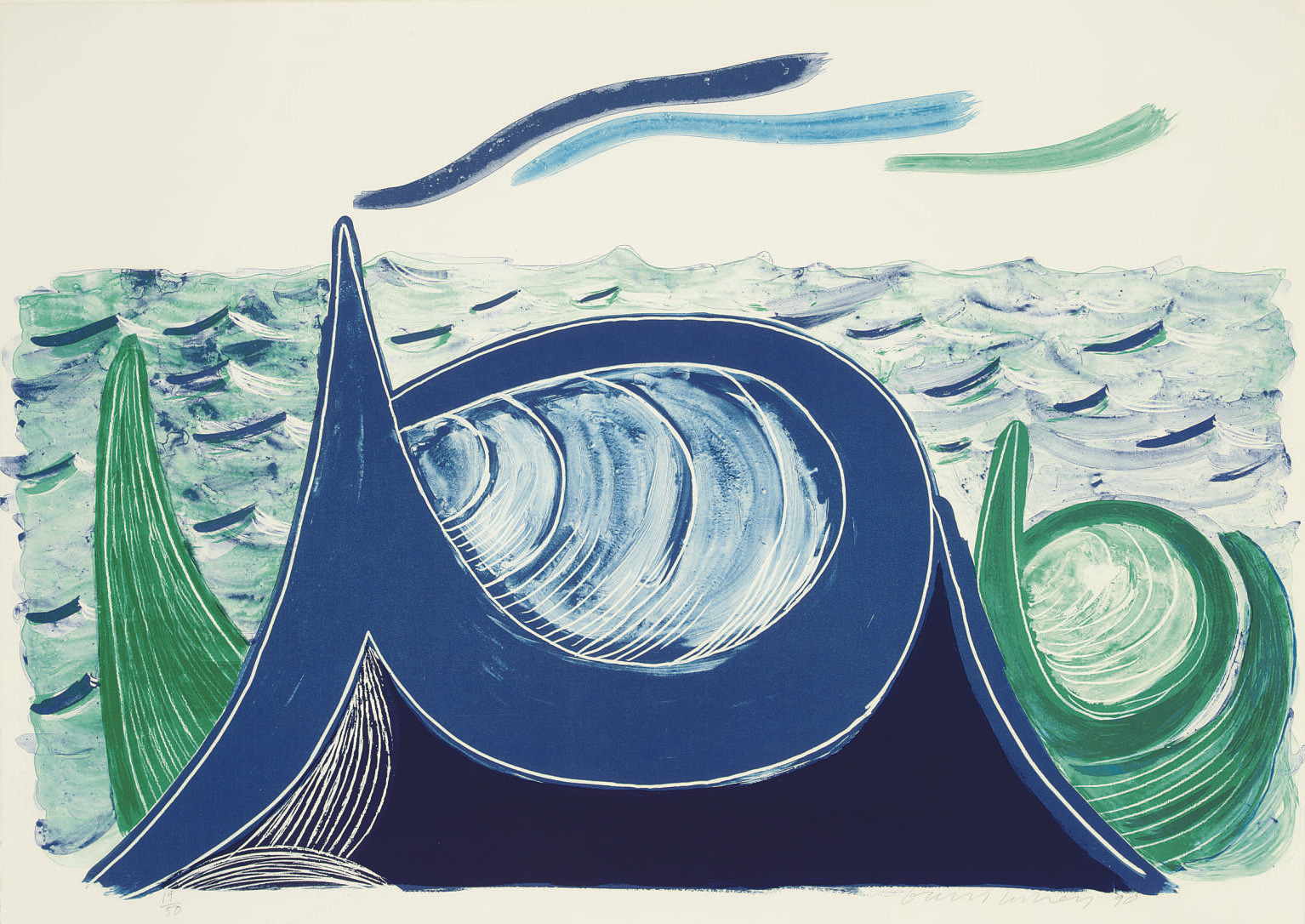 David Hockney — Волна, литография (M.C.A.T. 324)
