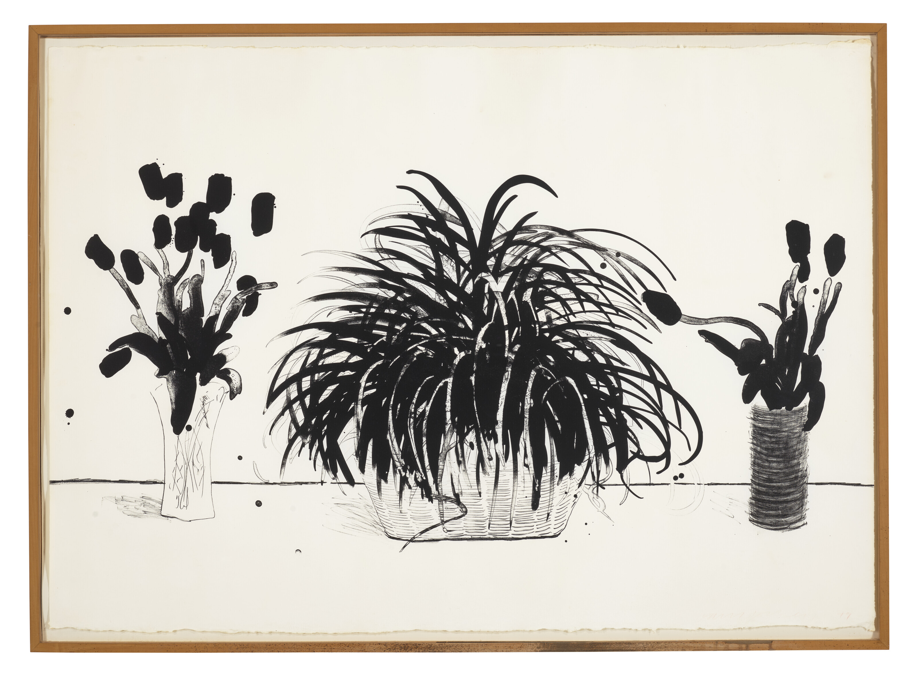 David Hockney — Две вазы со срезанными цветами и растение Лириопа, изображение 2