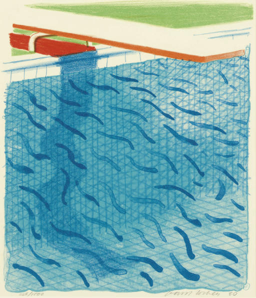 David Hockney — Пул, выполненный из бумаги и синих чернил для книги (T. 269; M.C.A.T. 234)