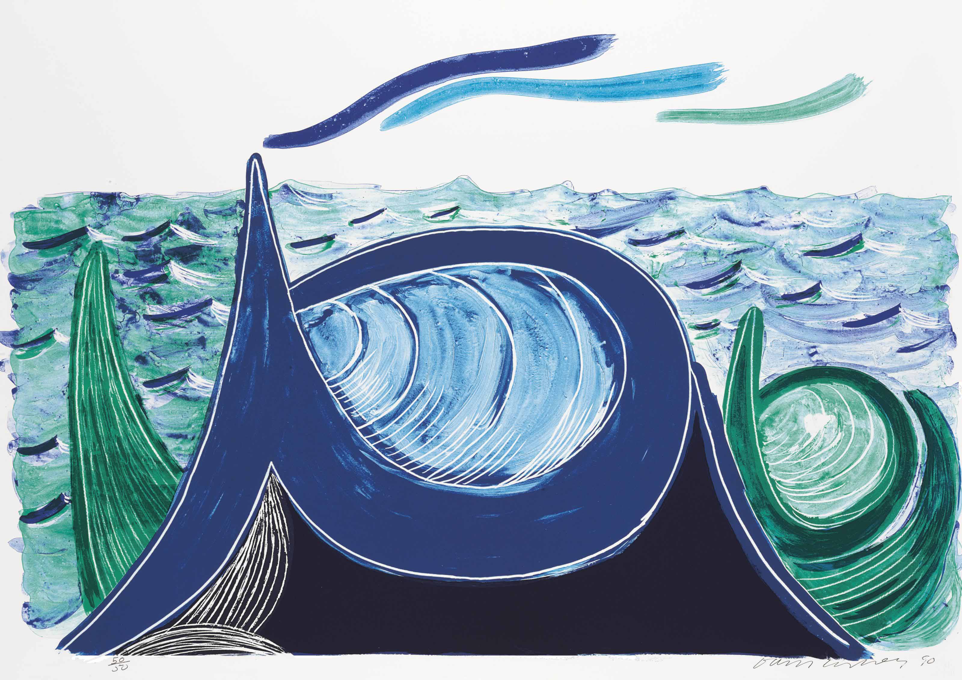 David Hockney — Волна, Литография