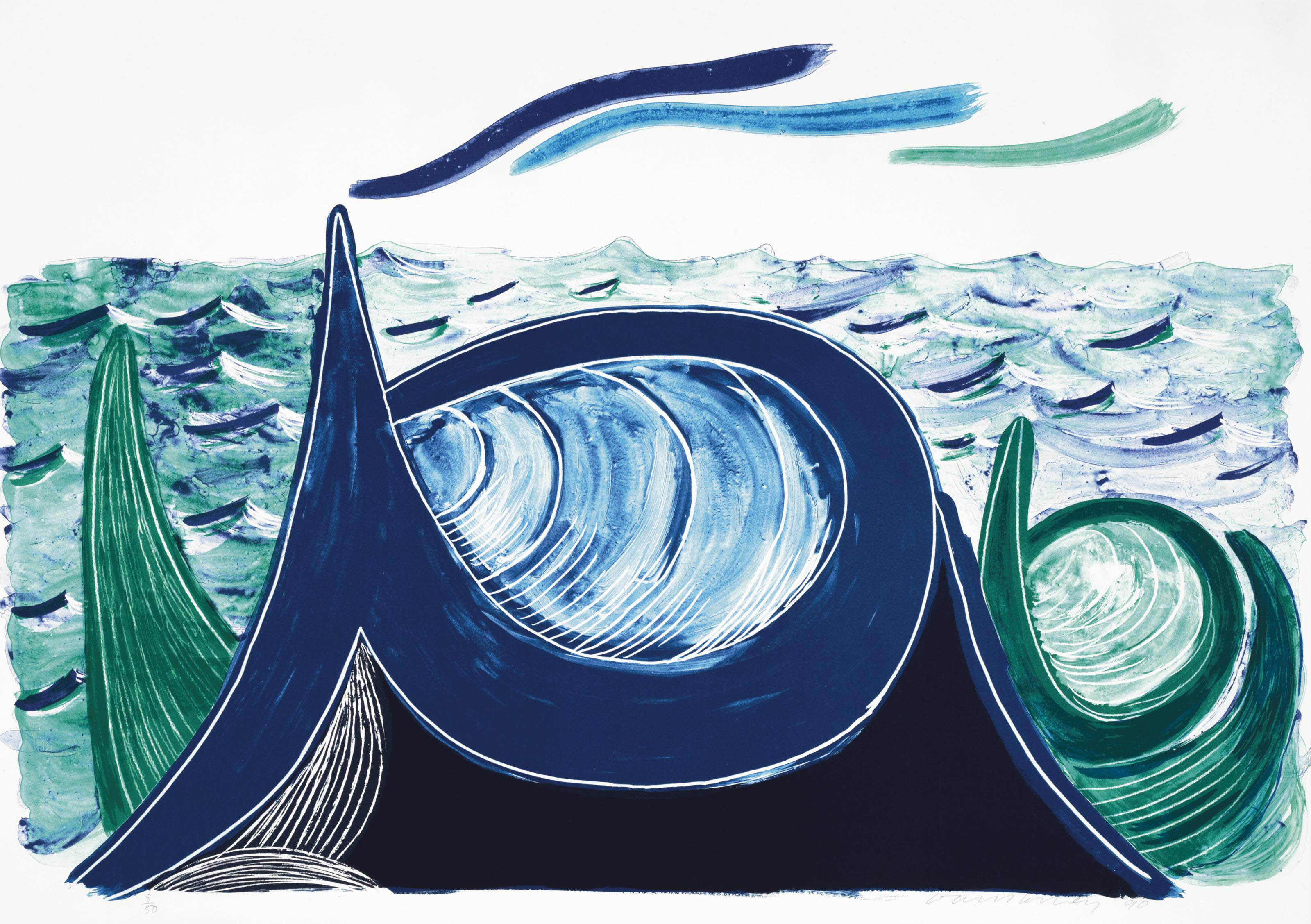 David Hockney — Волна, Литография (M.C.A.T. 324)