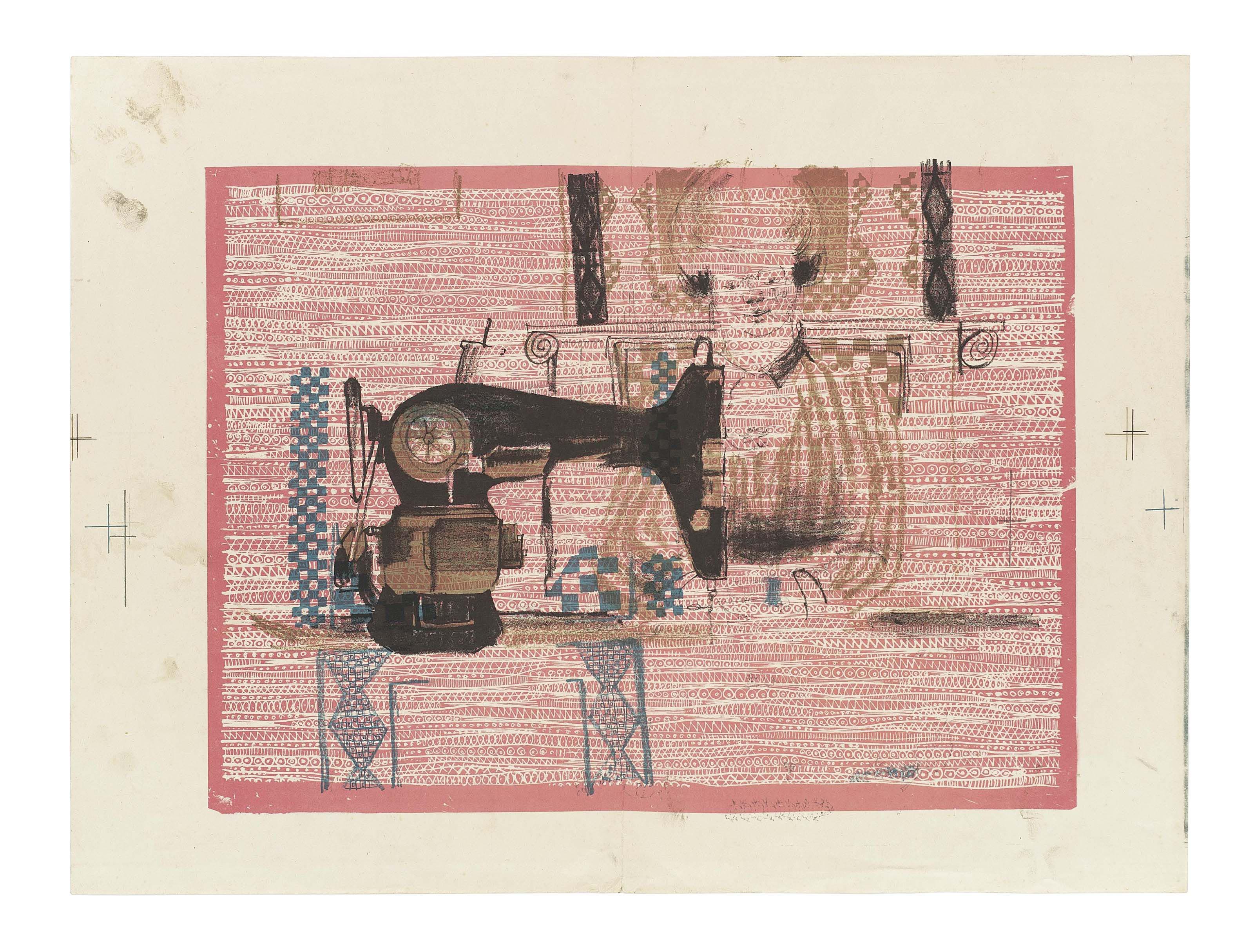 David Hockney — Женщина со швейной машинкой (S.A.C. 3; Токио 3), изображение 3