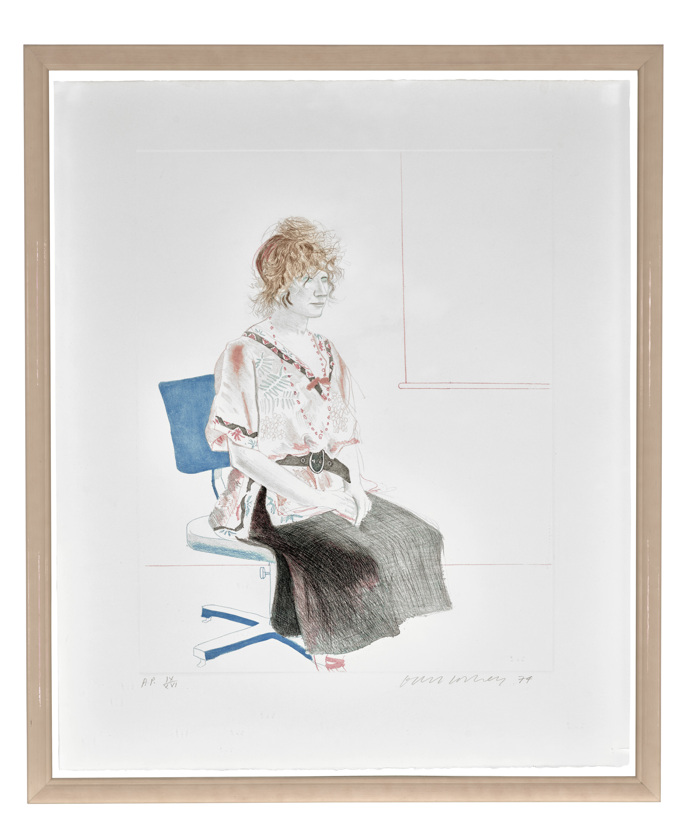 David Hockney — Селия сидела на офисном стуле, изображение 2
