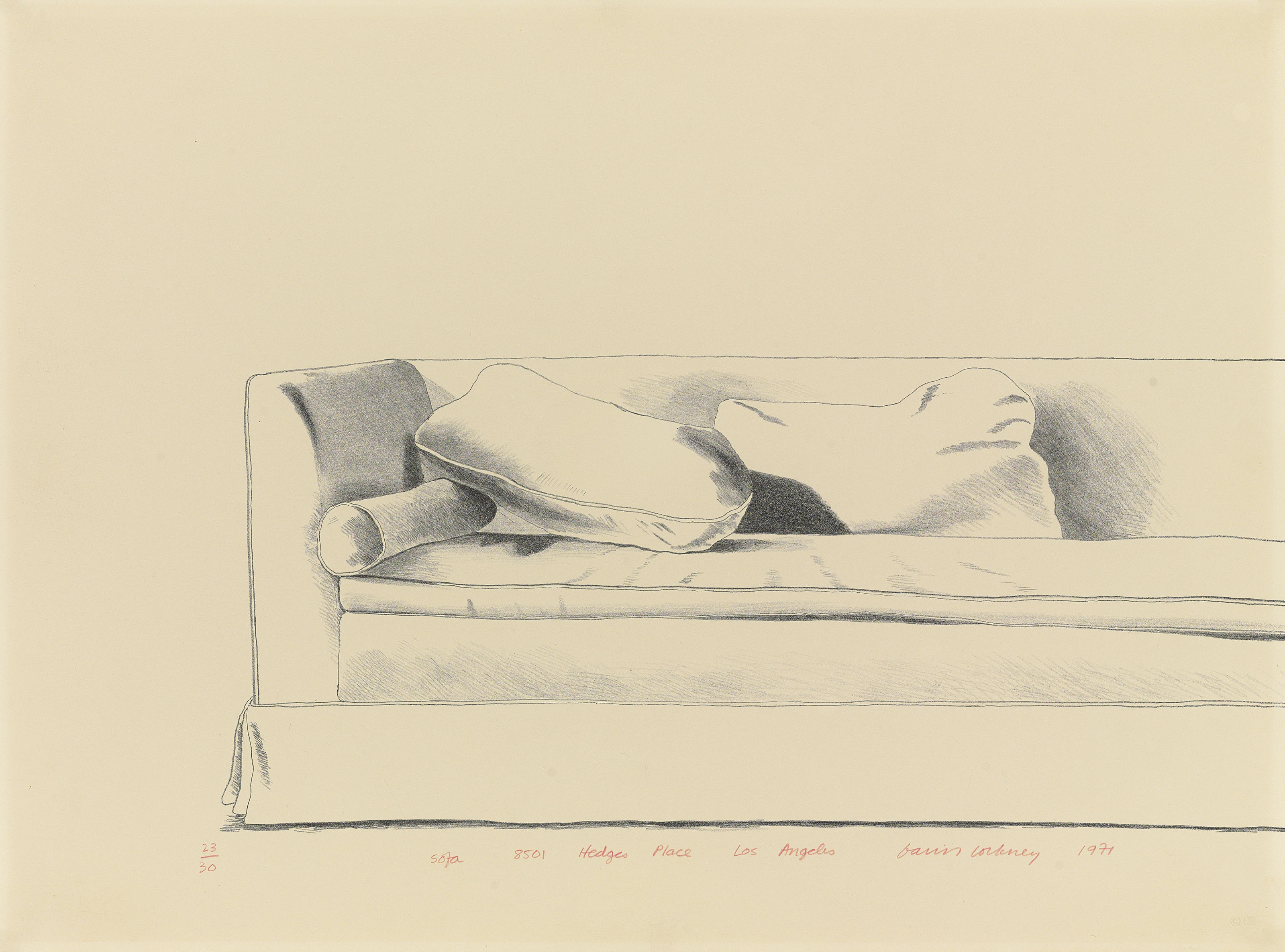 David Hockney — Диван, 8501 Хеджес Плейс, Лос-Анджелес