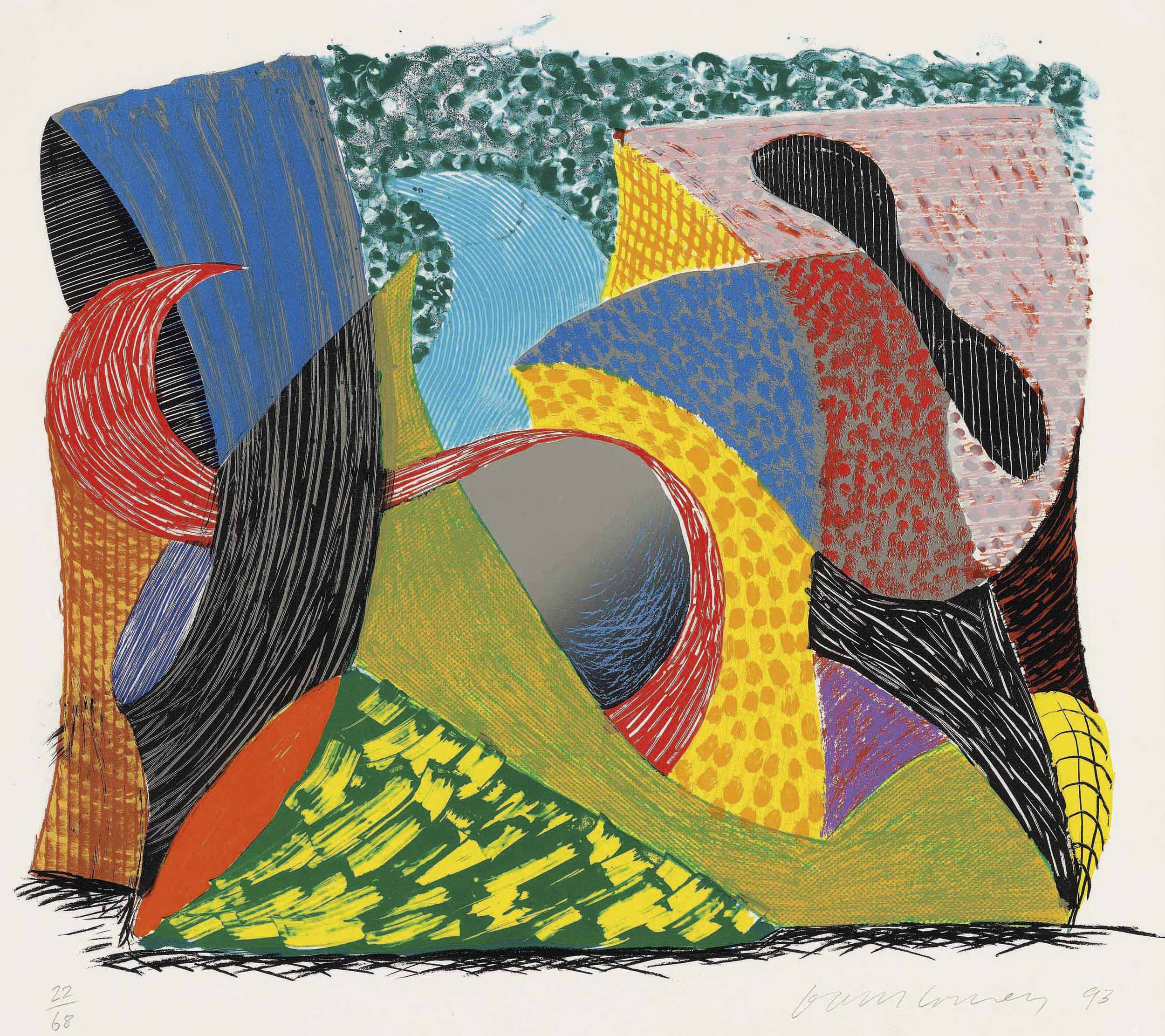 David Hockney — Блю Хэнг Клифф, от: Несколько новых принтов