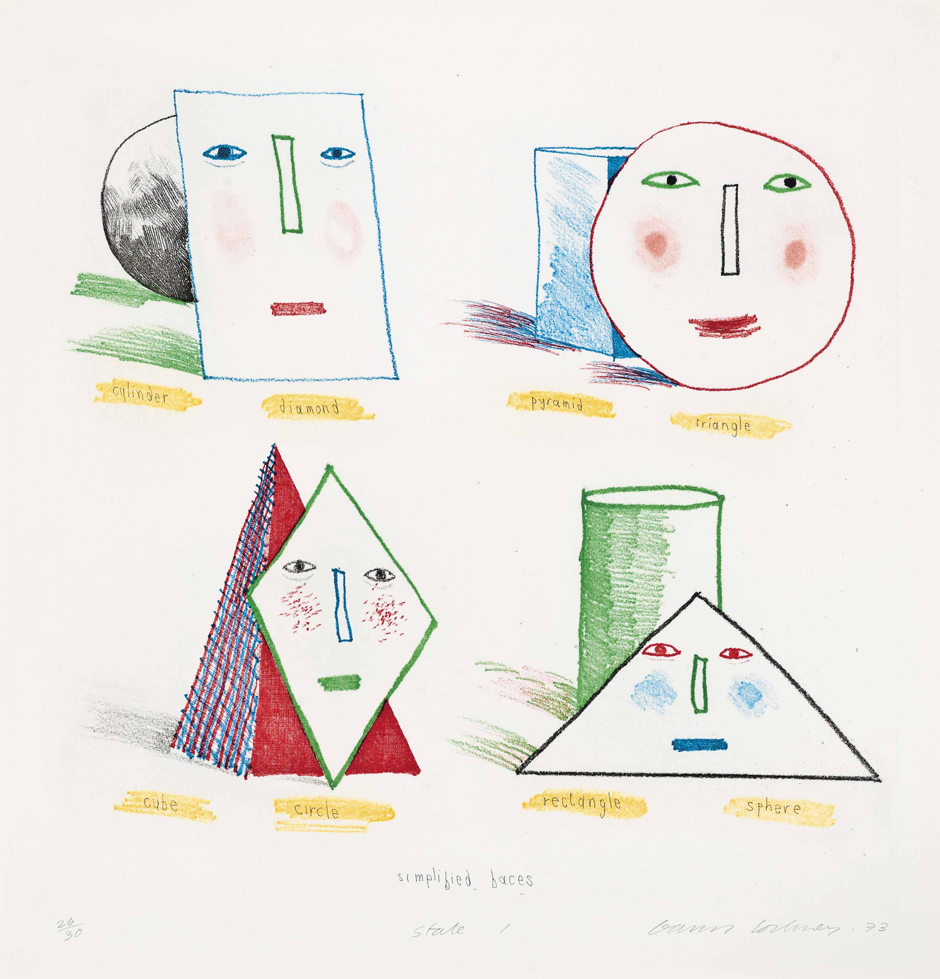 David Hockney — Государство упрощенных лиц I (Шотландский художественный совет 165; Токио 144)