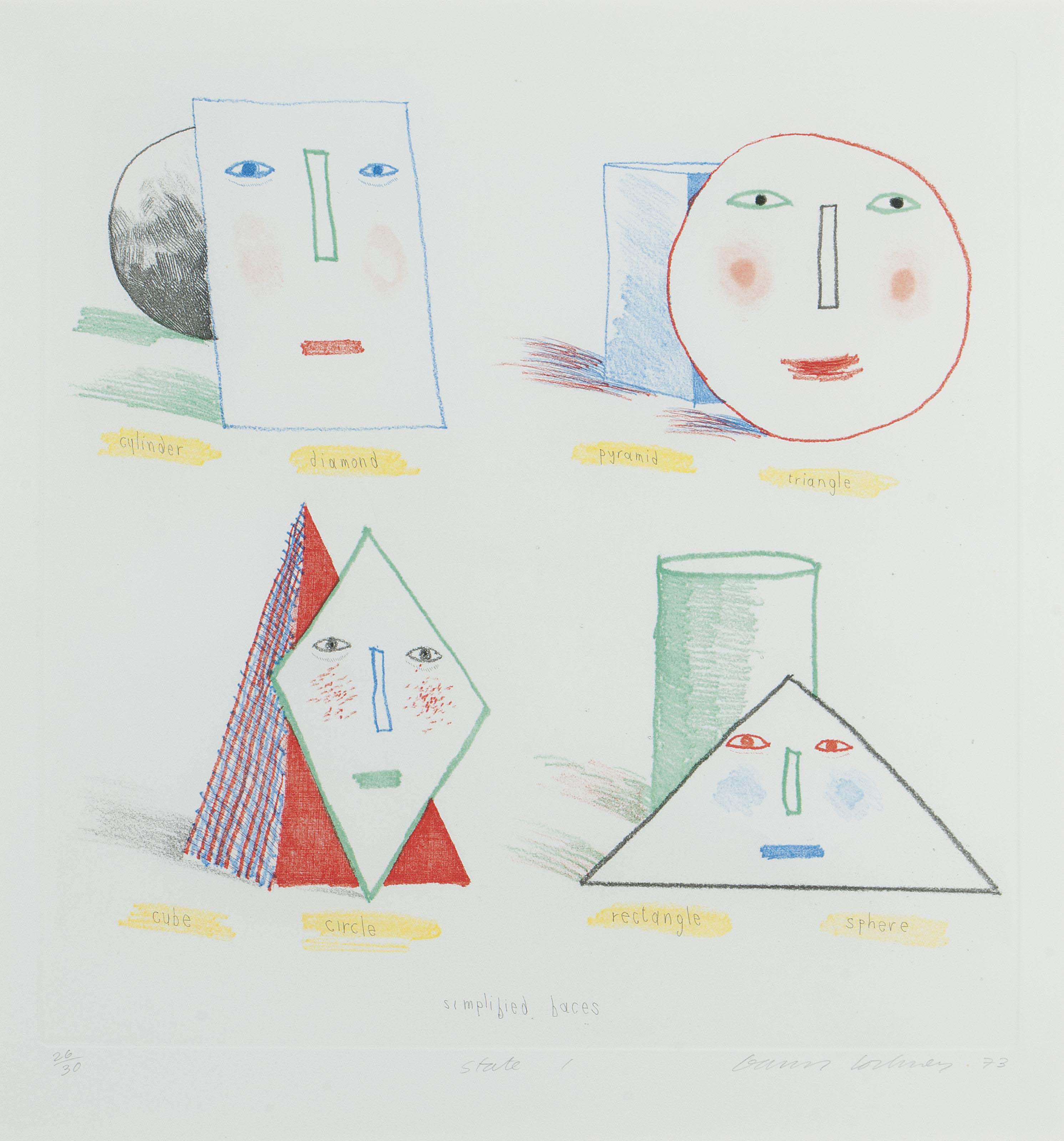 David Hockney — Государство I с упрощенными лицами (S.A.C. 165; Токио 144)
