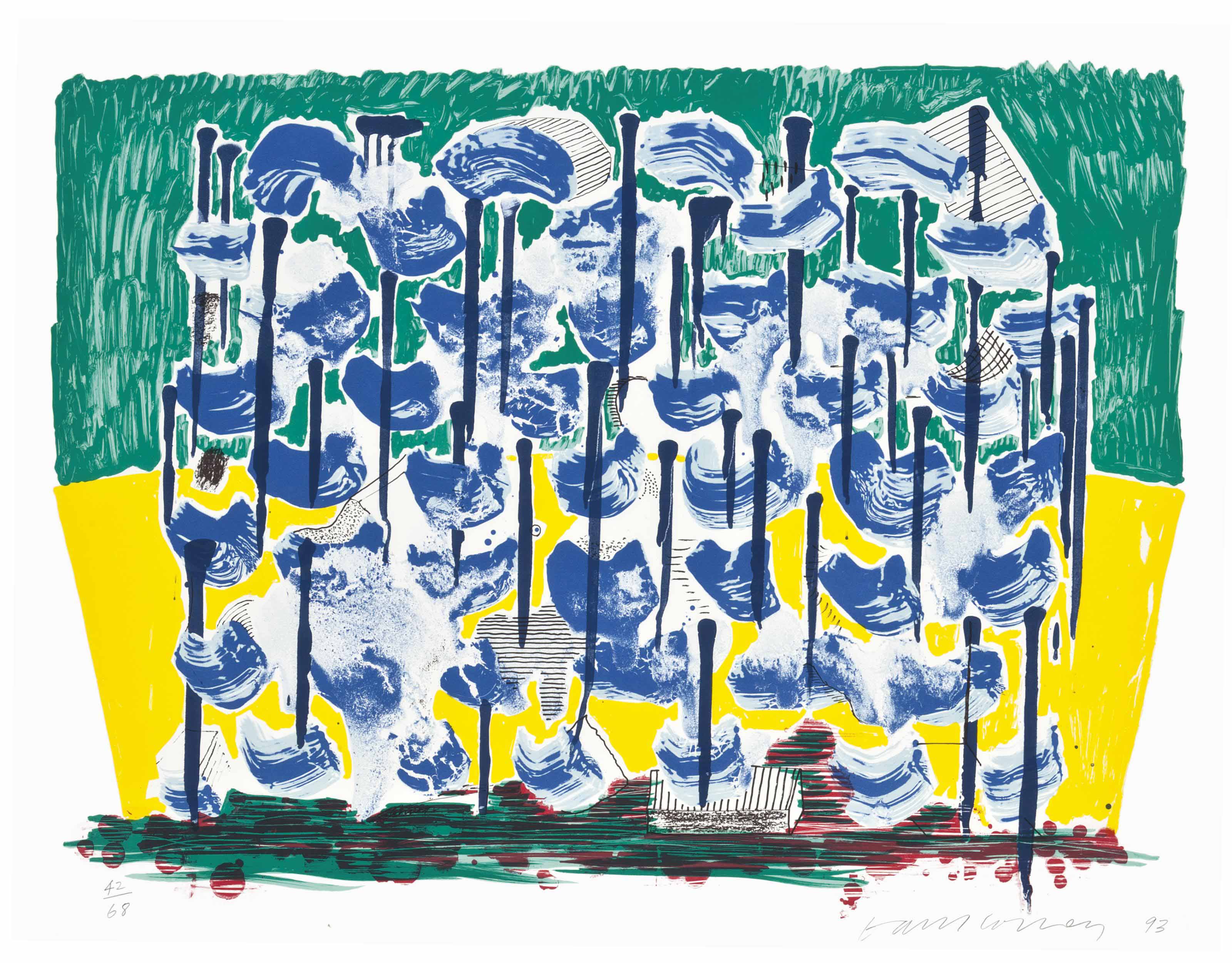 David Hockney — Неспешный лес, по каким-то новым гравюрам