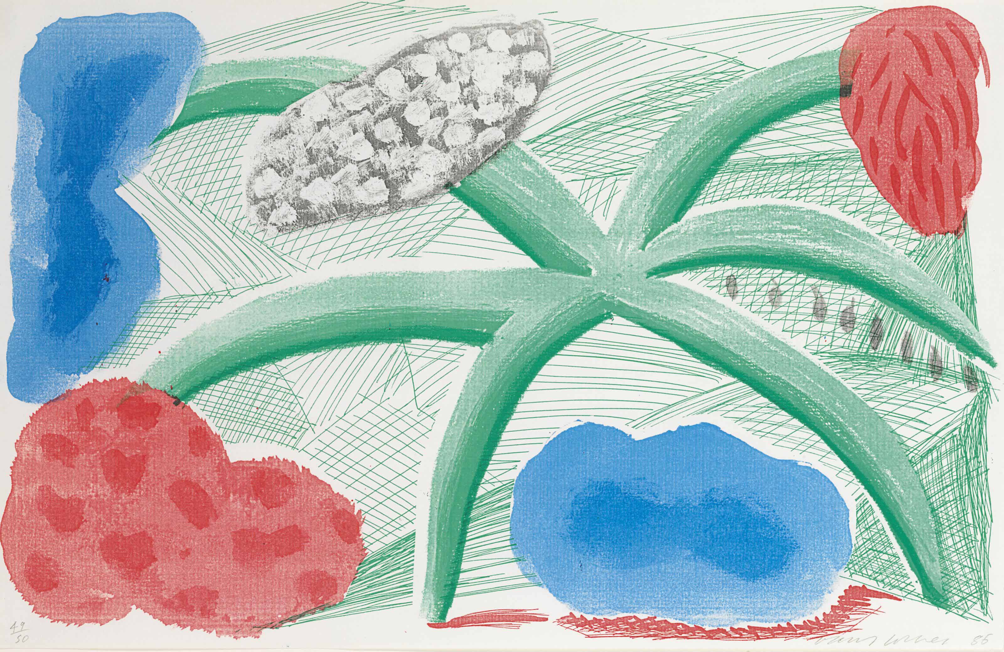 David Hockney — Пейзаж с растением, июль 1986 года