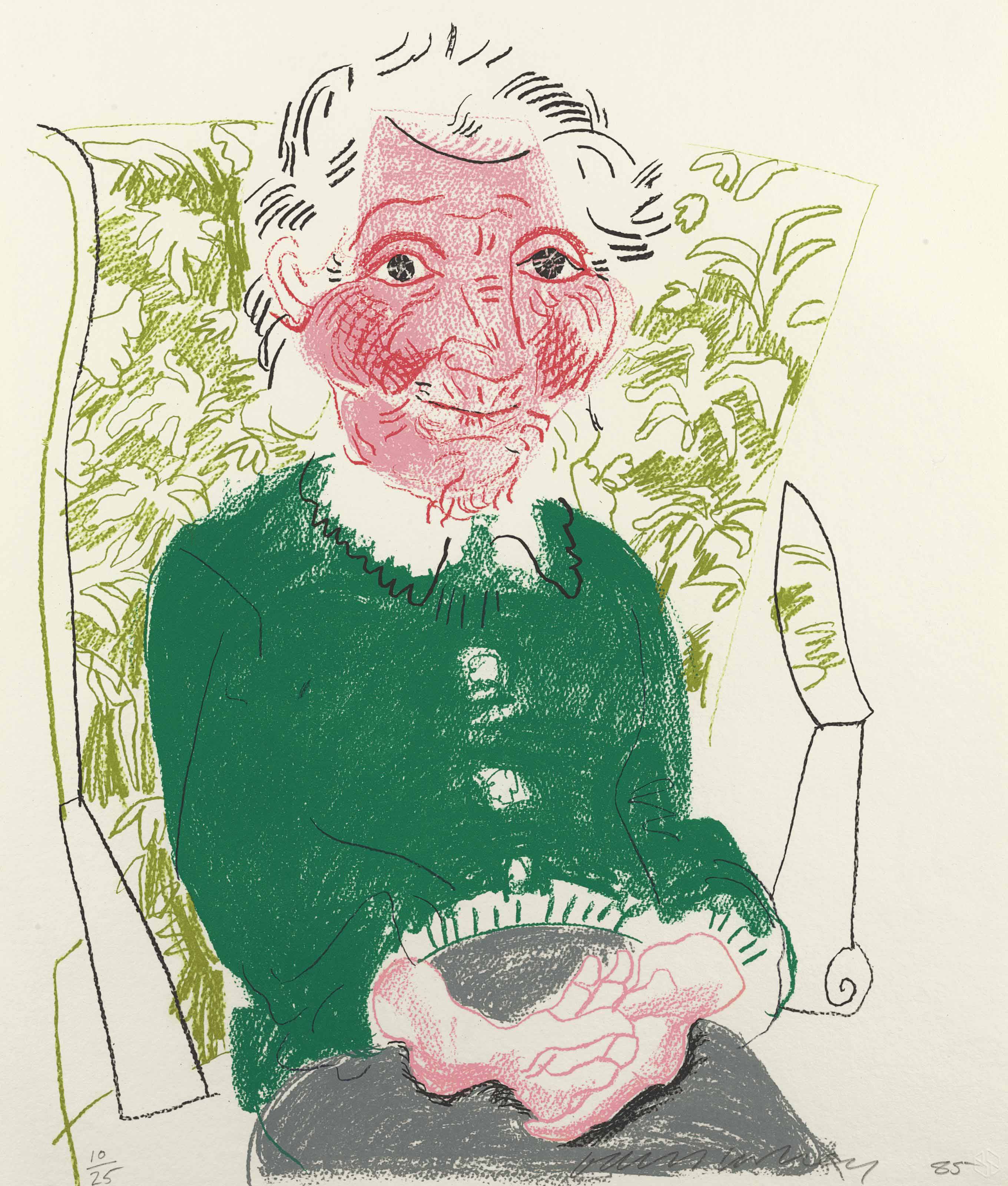 David Hockney — Портрет матери I из серии "Движущийся фокус"