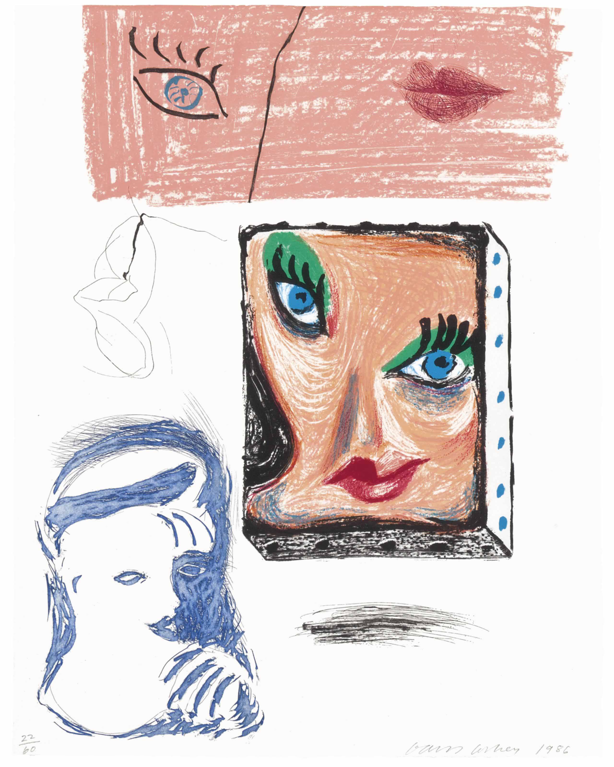 David Hockney — Изображение Селии (рабочий кабинет), сделанное в режиме движущегося фокуса