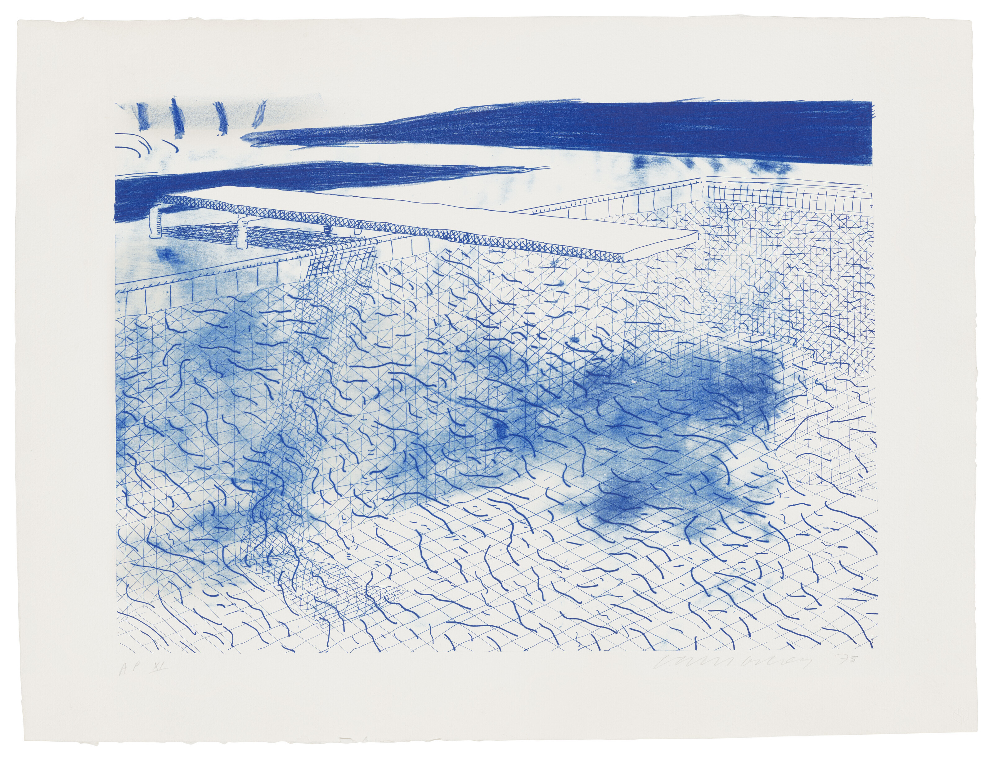 David Hockney — Литография на воде, выполненная из линий