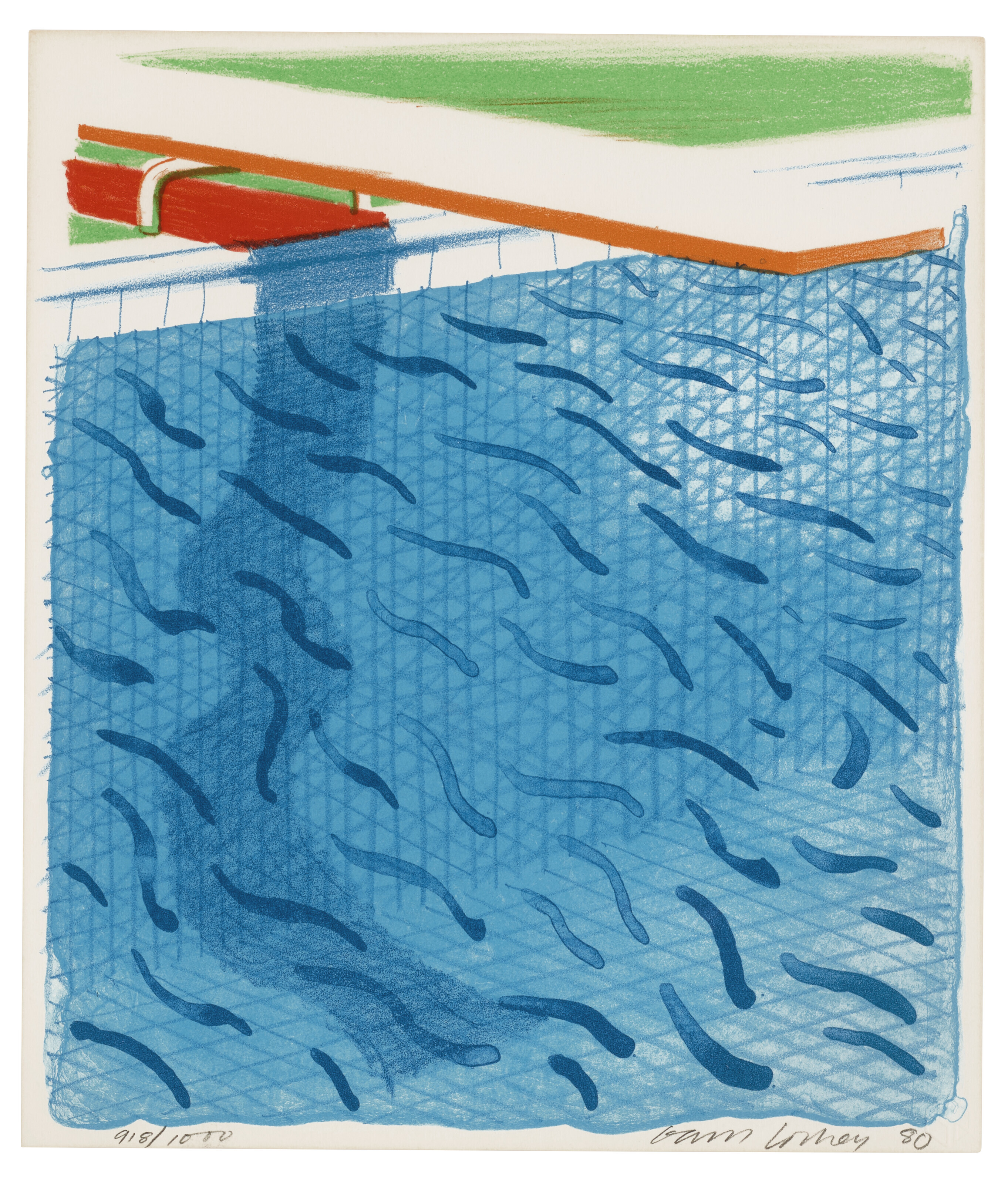 David Hockney — Бассейн, сделанный из бумаги и синих чернил для книги, из бумажных бассейнов