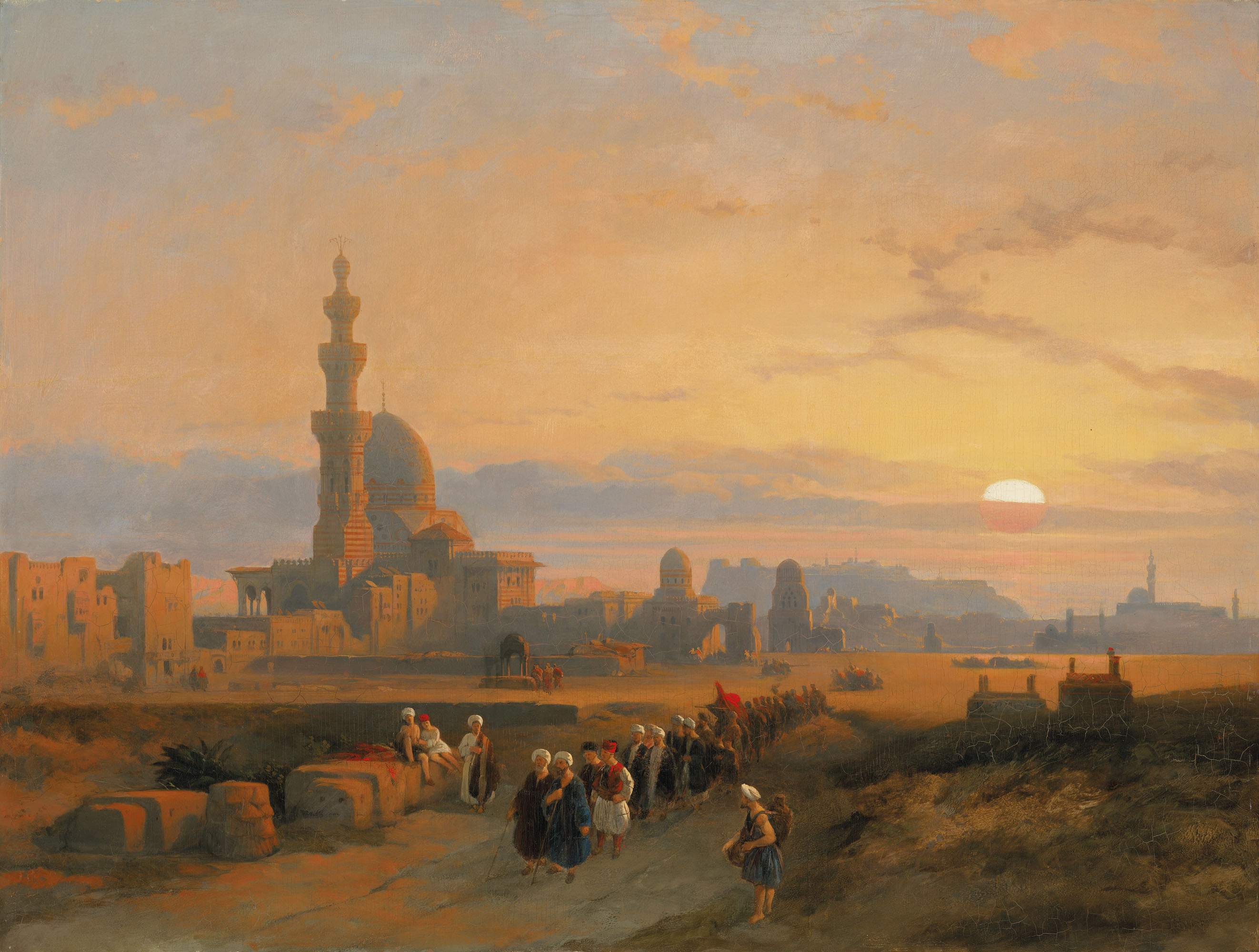 David Roberts — Процессия перед гробницами халифов, Большой Каир