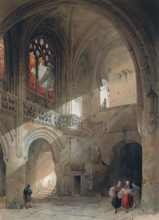 David Roberts — Интерьер церкви Святого Савьера, Кан
