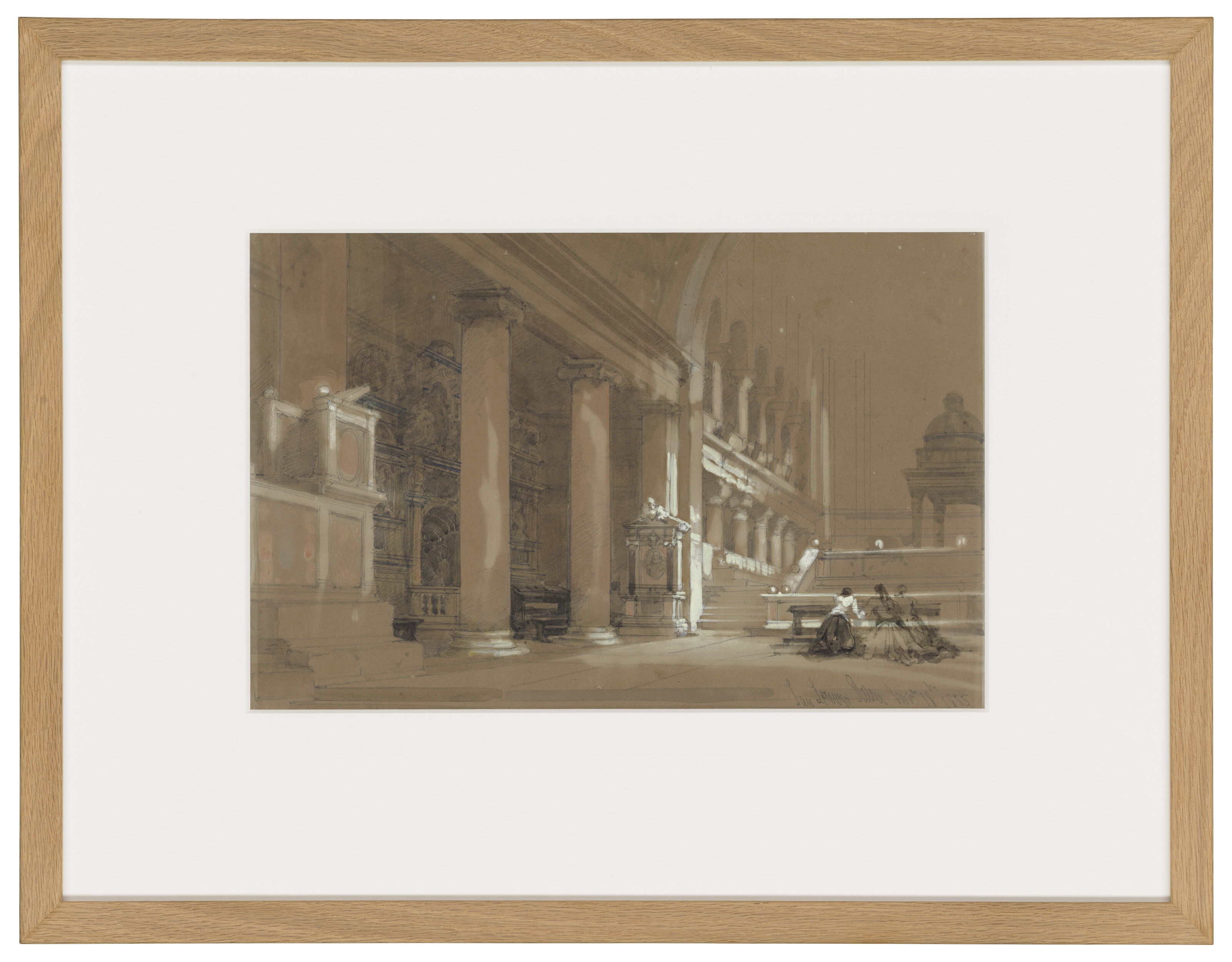 David Roberts — Исследование интерьера церкви Сан-Лоренцо, Рим, изображение 4