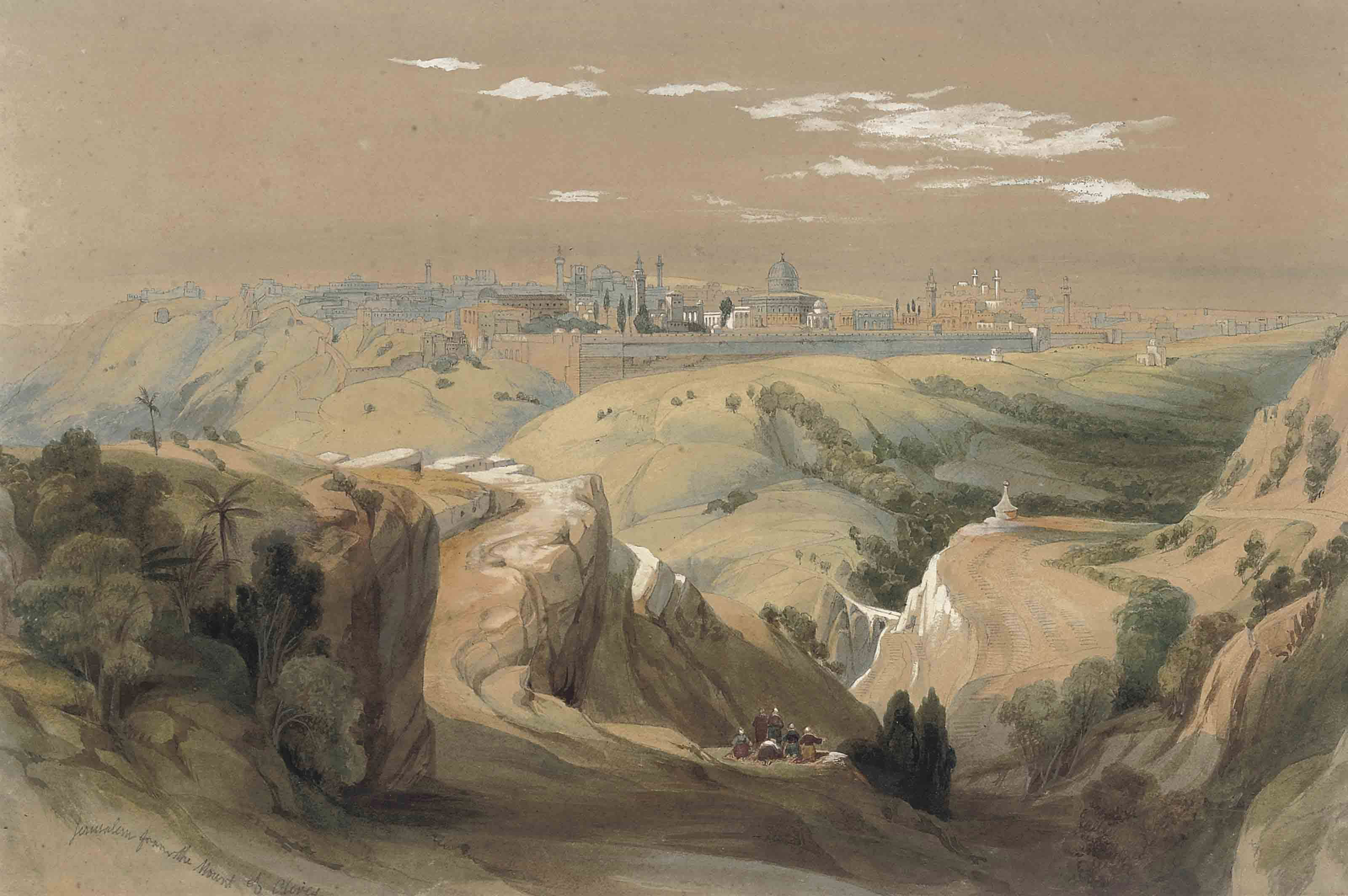 David Roberts — Иерусалим с Елеонской горы
