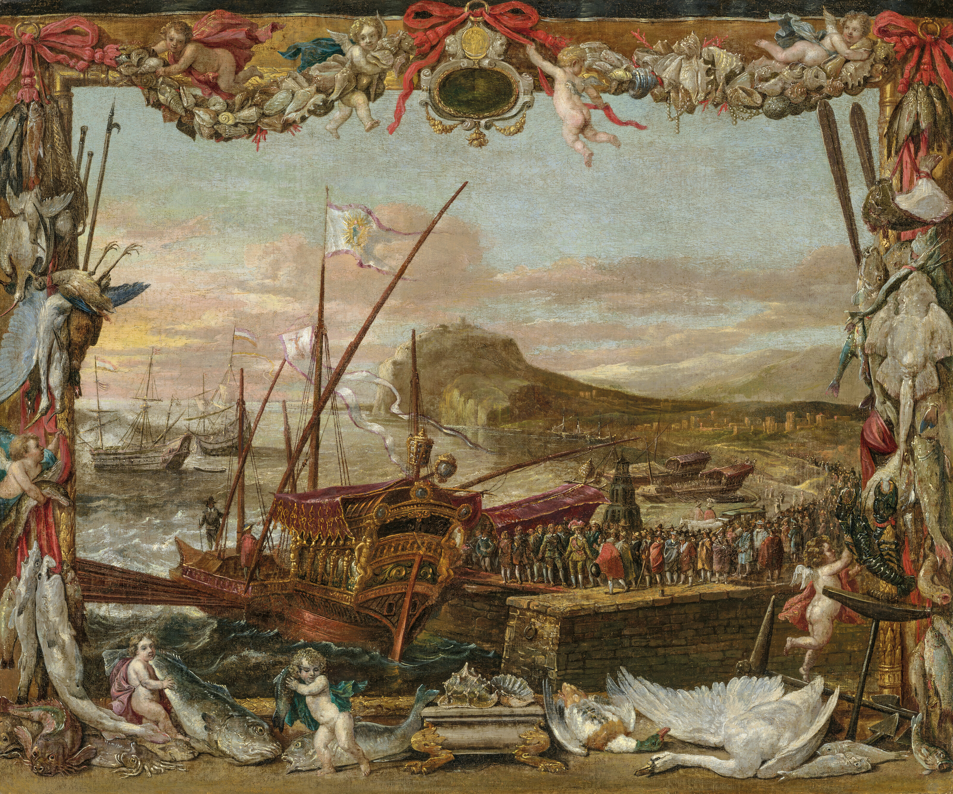 David Teniers the Younger — Посадка на корабль дона Хуана Австрийского