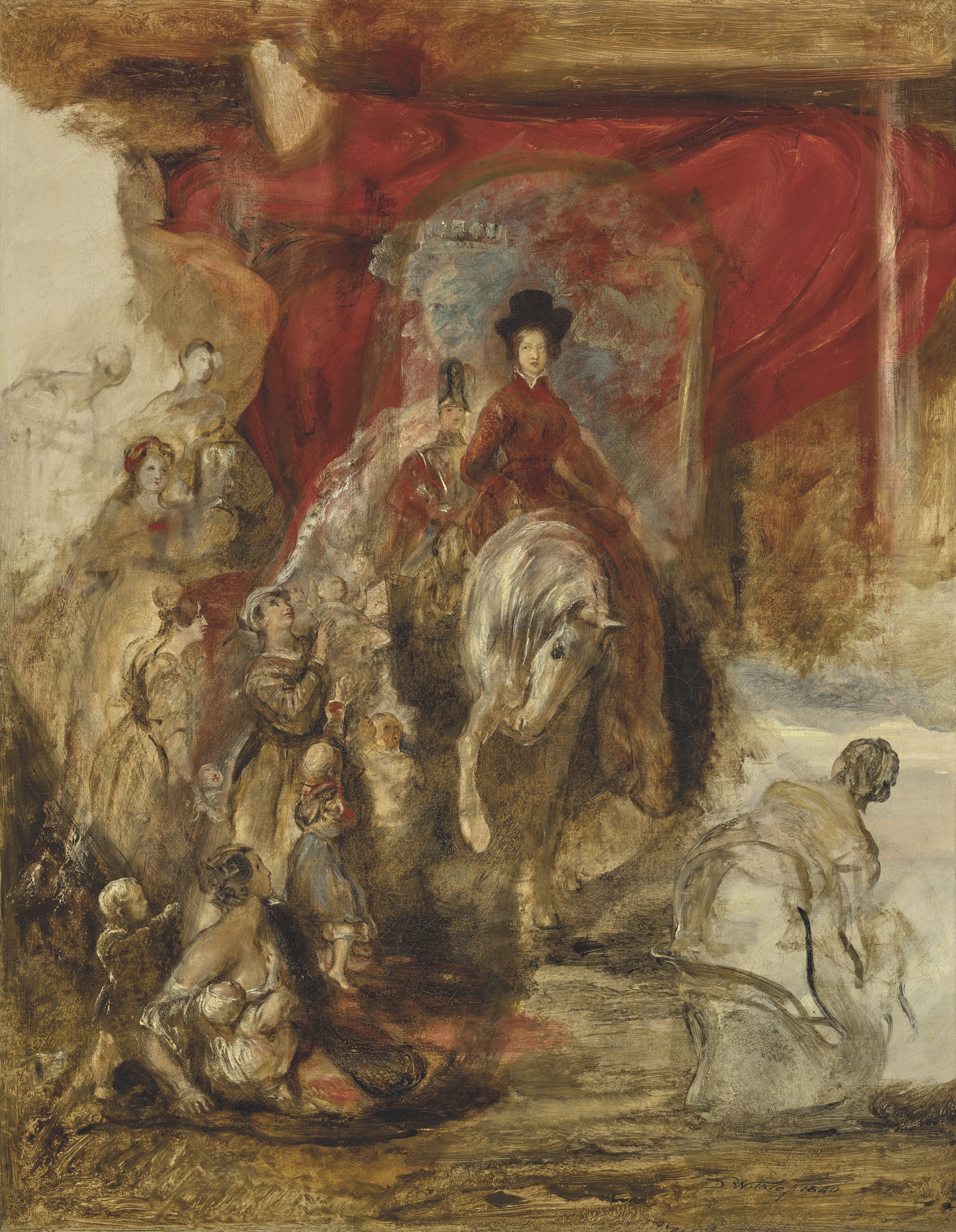 David Wilkie — Королева Виктория верхом на лошади: набросок, изображение 1