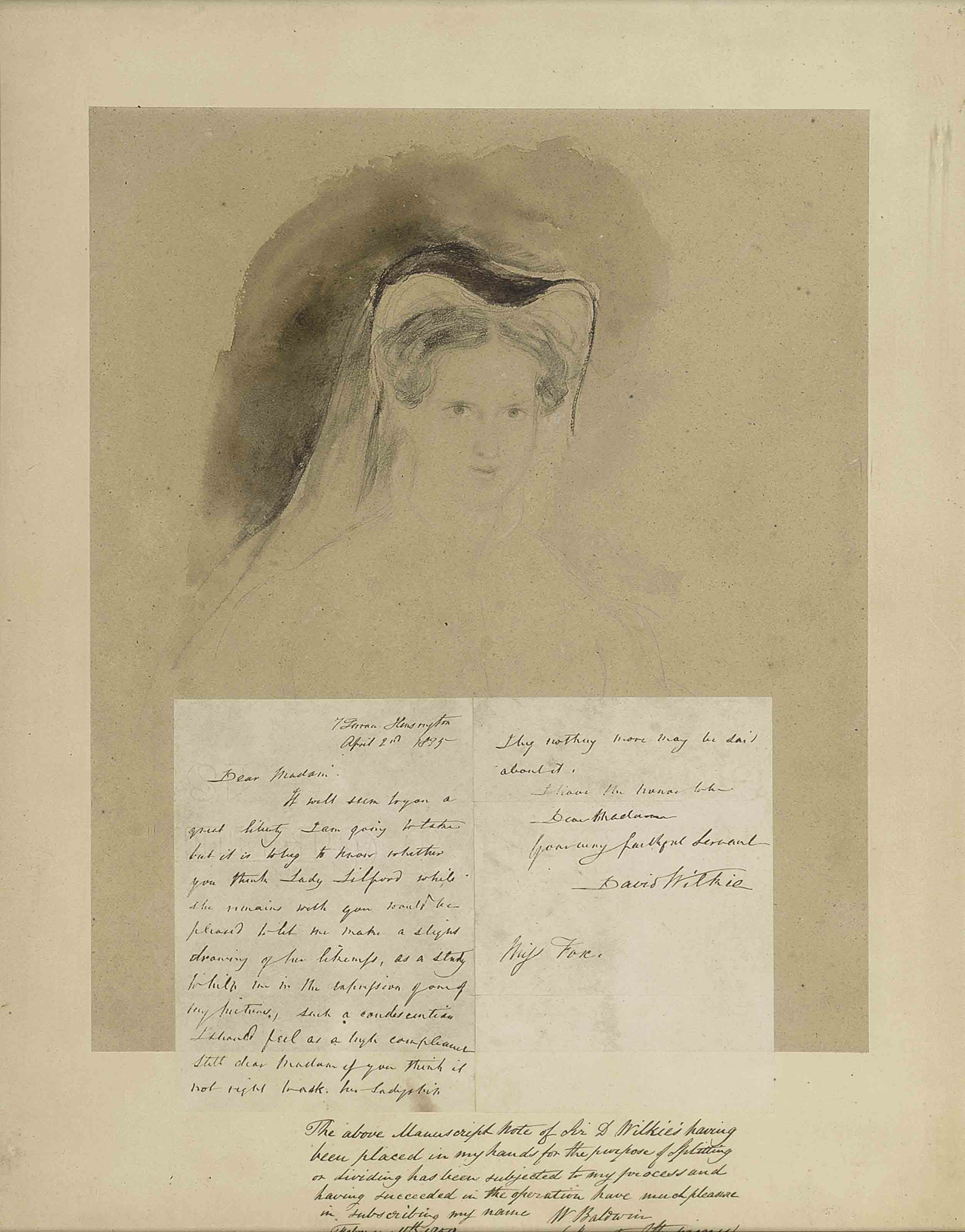 David Wilkie — Портретный этюд леди Лилфорд, урожденной Мэри Элизабет Фокс, в роли Марии, королевы Шотландии