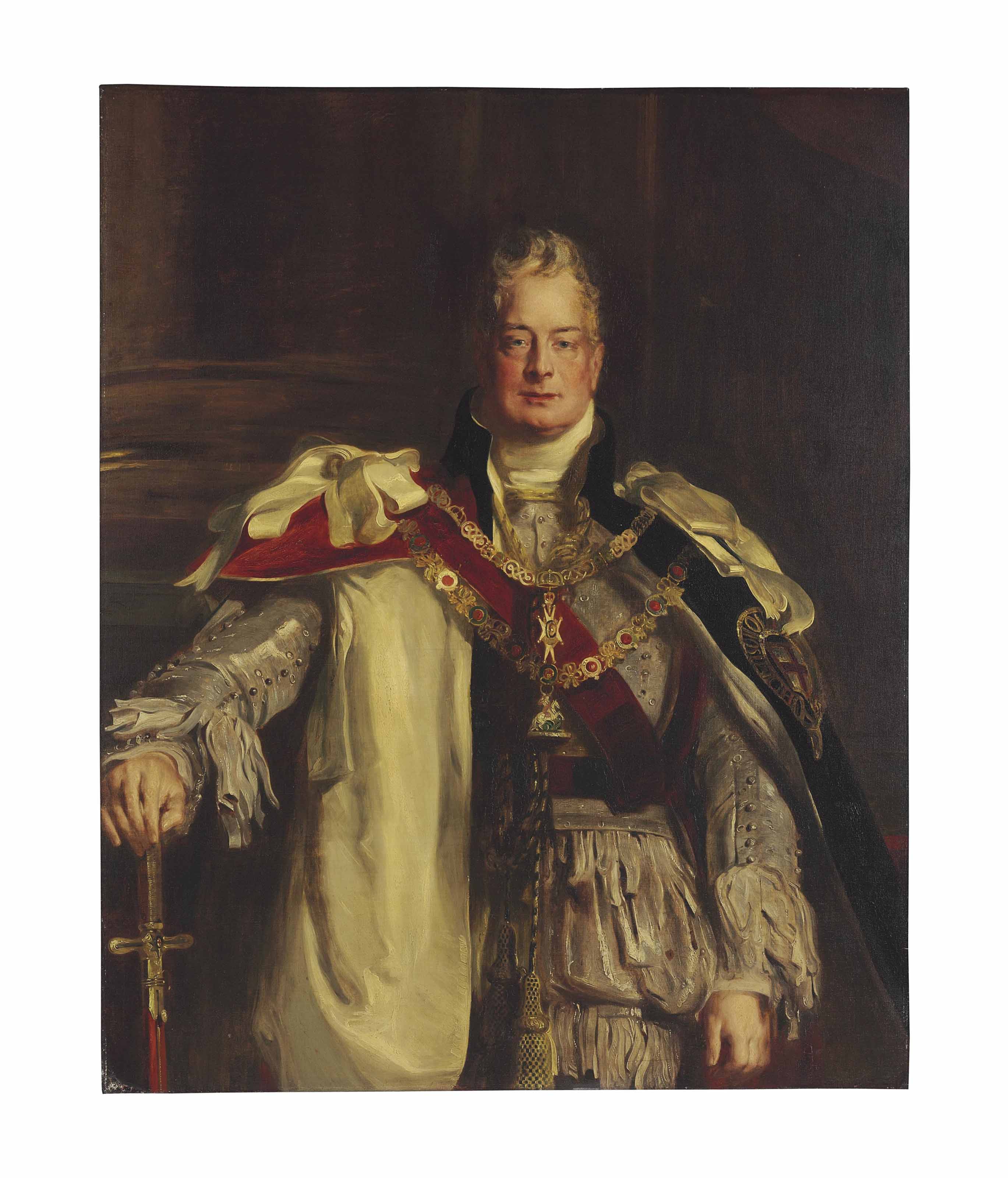 David Wilkie — Портрет короля Вильгельма IV в три четверти роста, облаченного в мантию ордена Подвязки