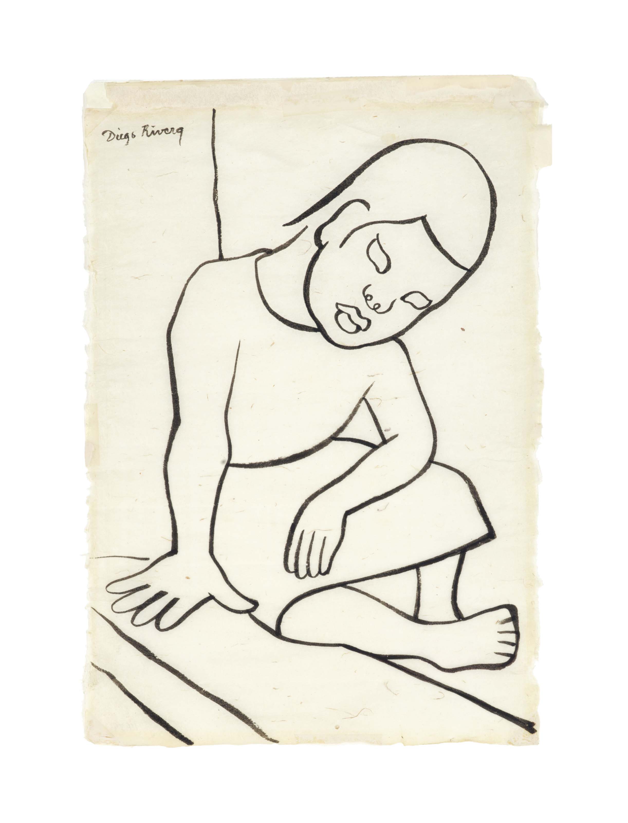 Diego Rivera — Нинья-сентада на банкете