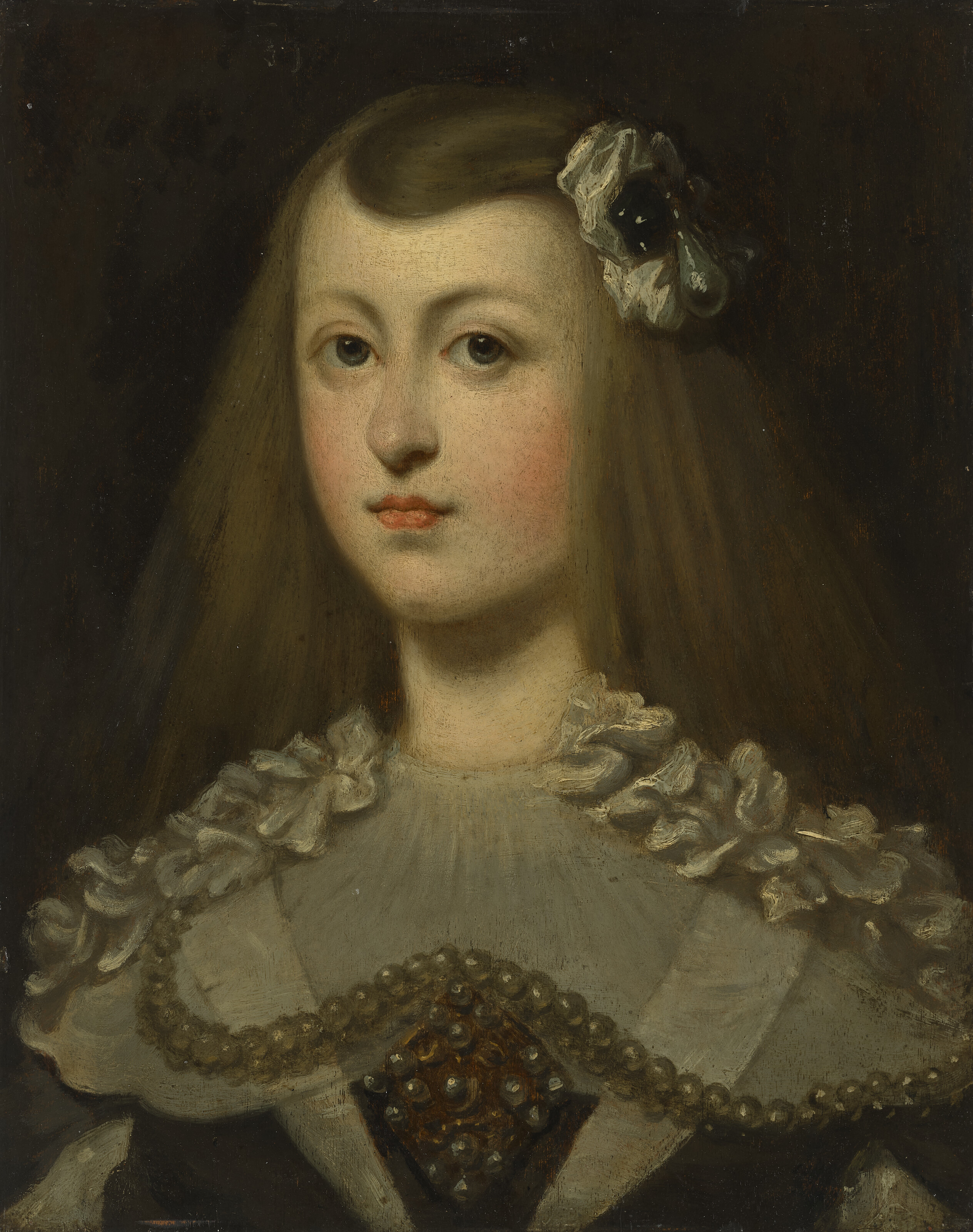 Diego Velázquez — Портрет испанской инфанты, вероятно, Маргариты Терезы (1651-1673), длиной до бюста