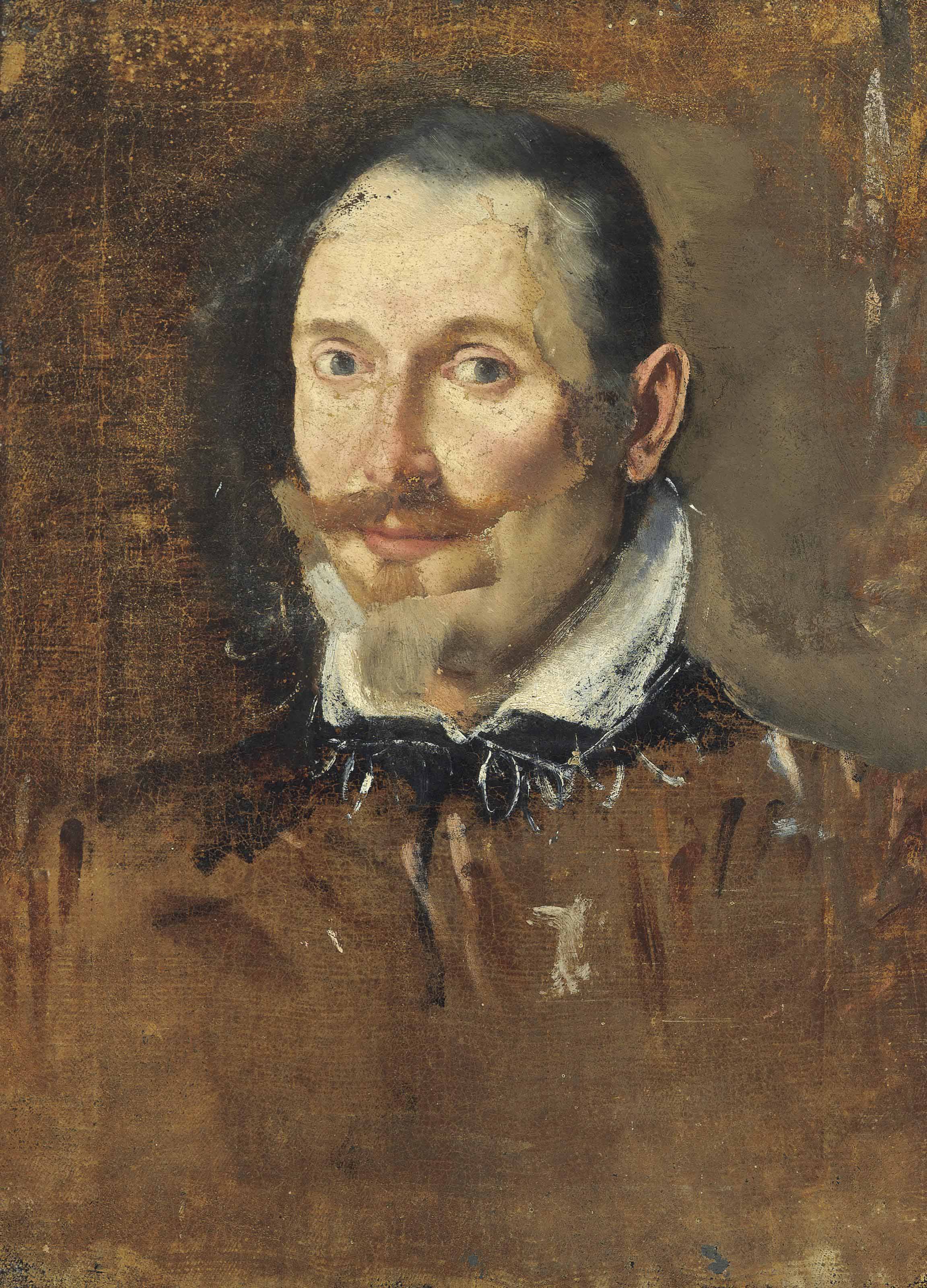 Diego Velázquez — Портрет джентльмена, во весь рост, в черном сюртуке с белым воротничком