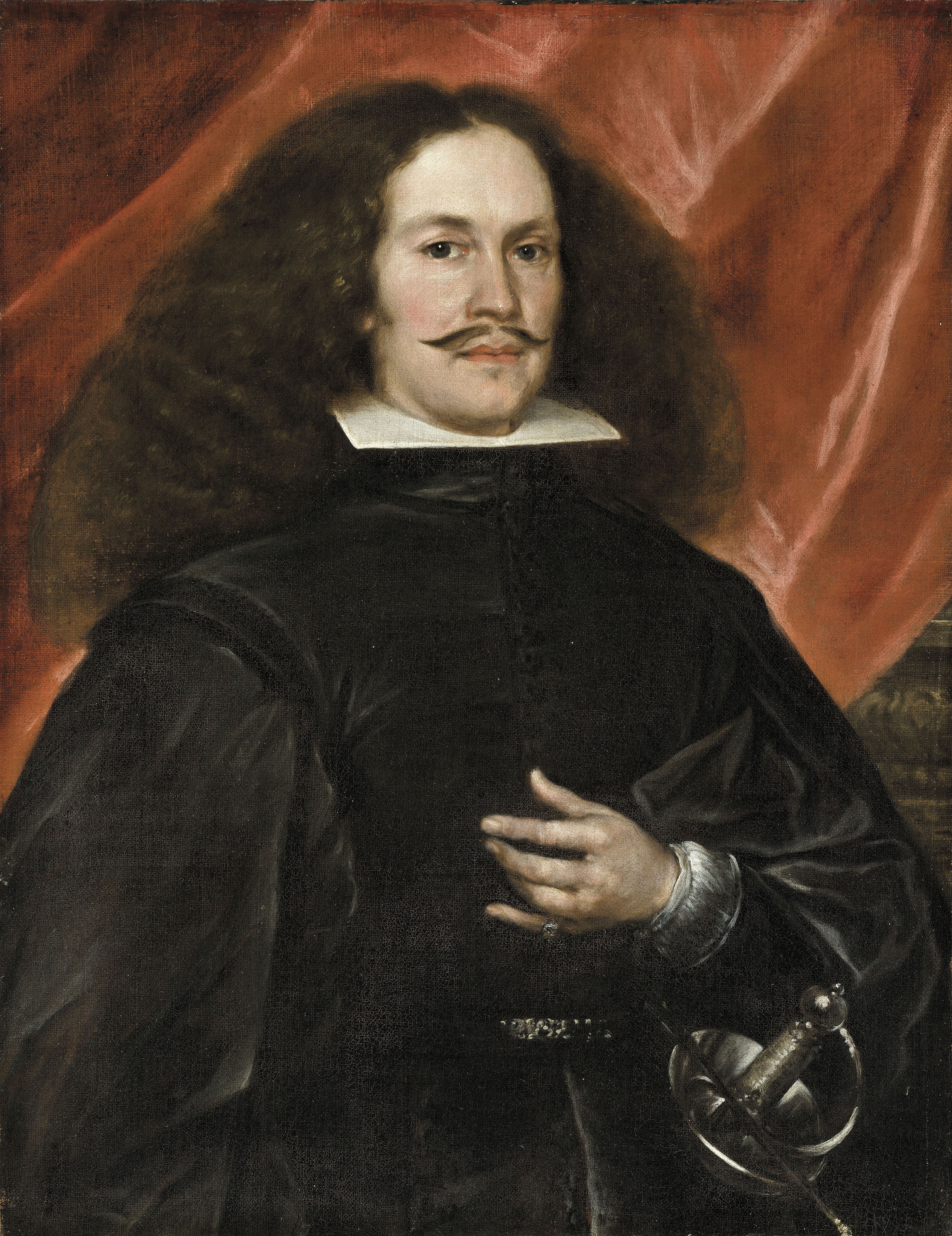 Diego Velázquez — Портрет джентльмена в полный рост, в черном, со шпагой