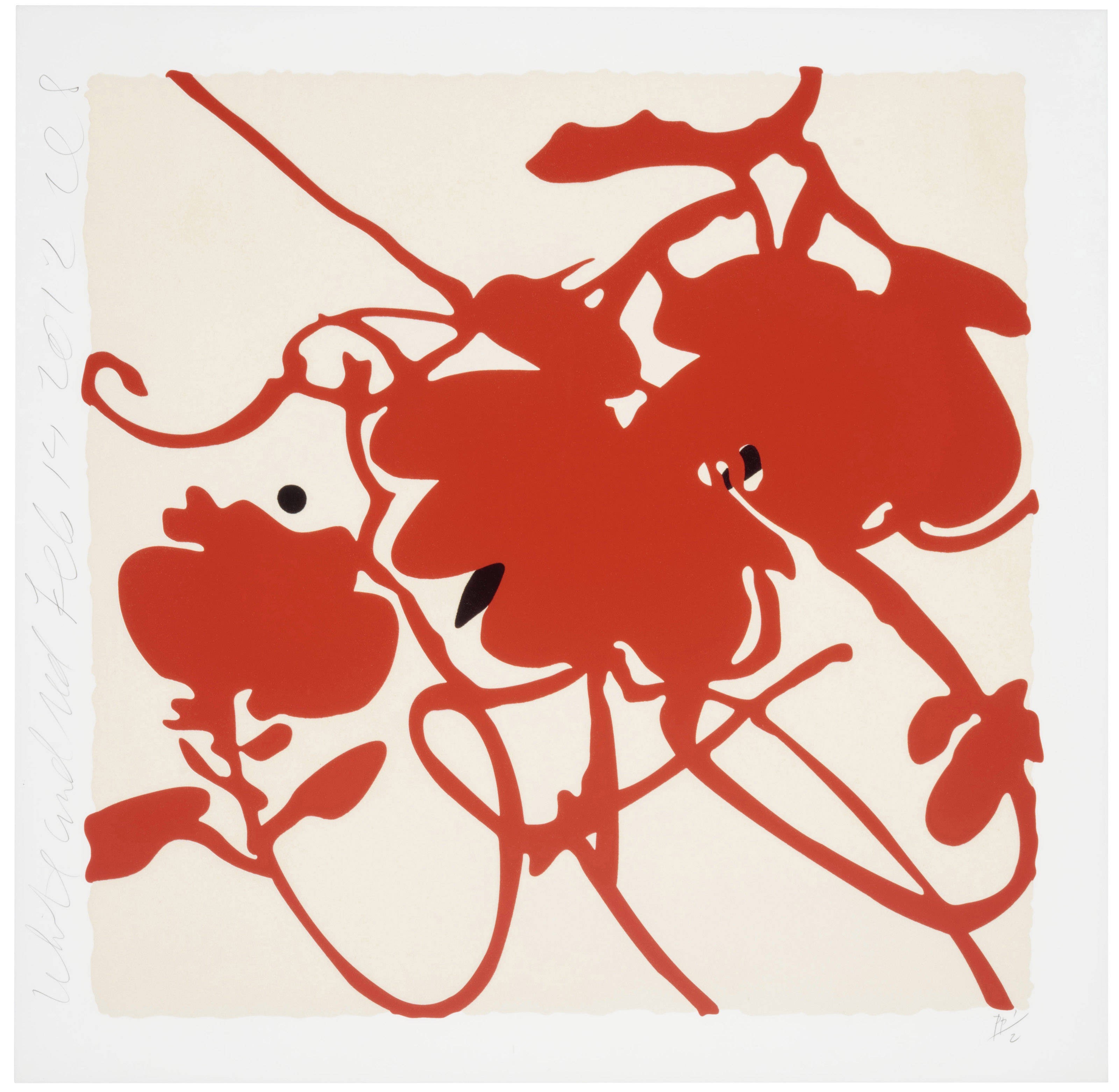 Donald Sultan — Белое и красное, 14 февраля 2012 года, от Lantern Flowers