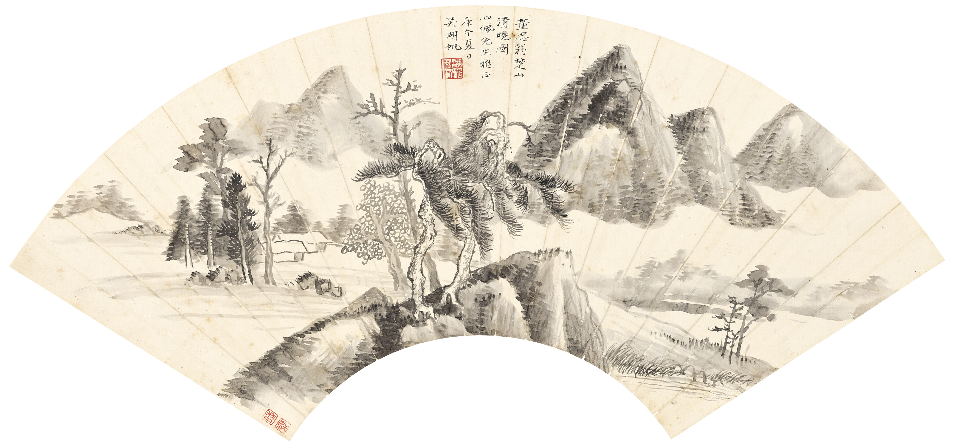 Dong Qichang — Пейзаж после Донг Цичана / Каллиграфия, изображение 2