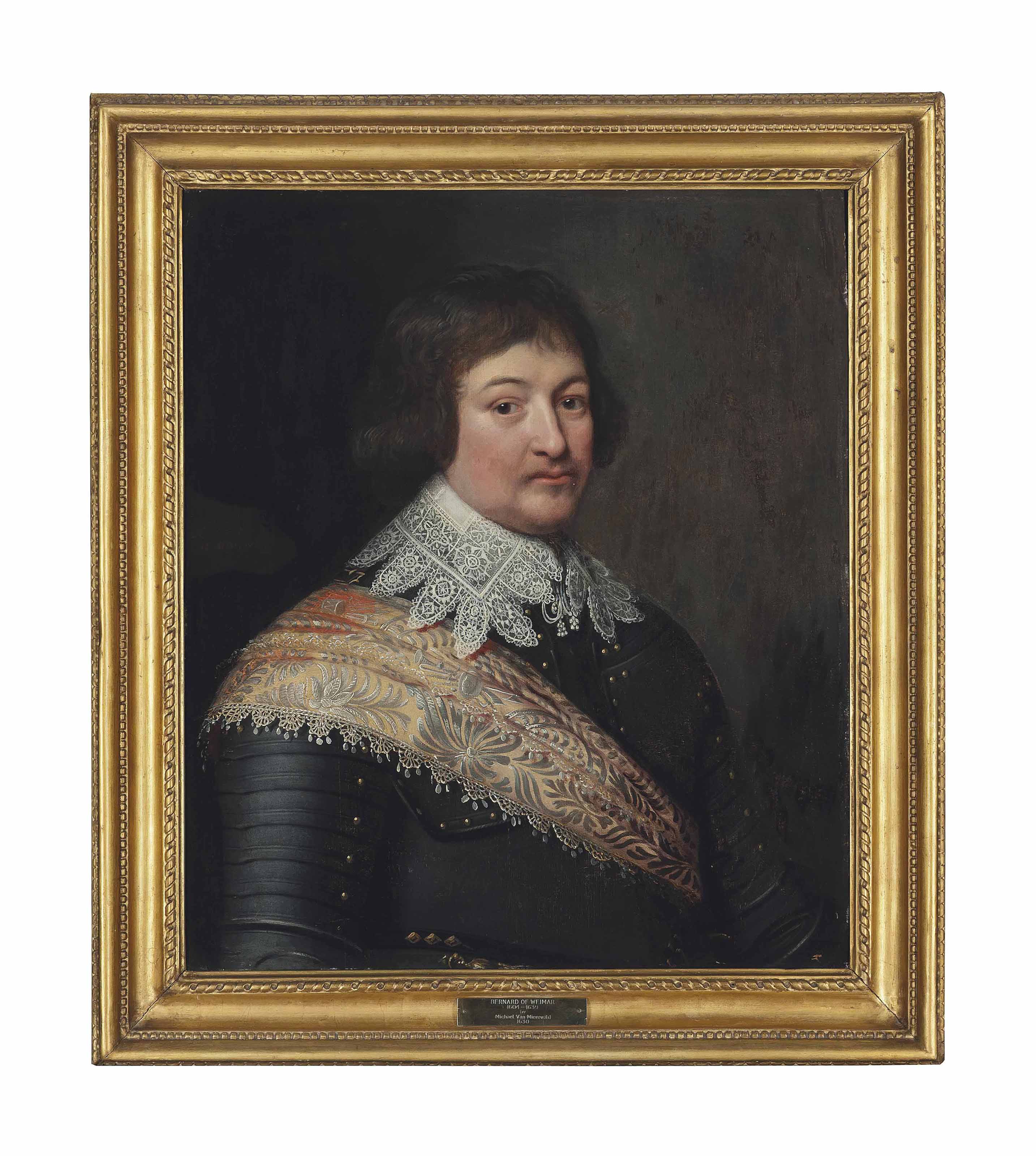 Dutch School — Портрет Бернарда Саксен-Веймарского (1604-1639), в полный рост, в доспехах, с кружевным воротником и вышитым поясом