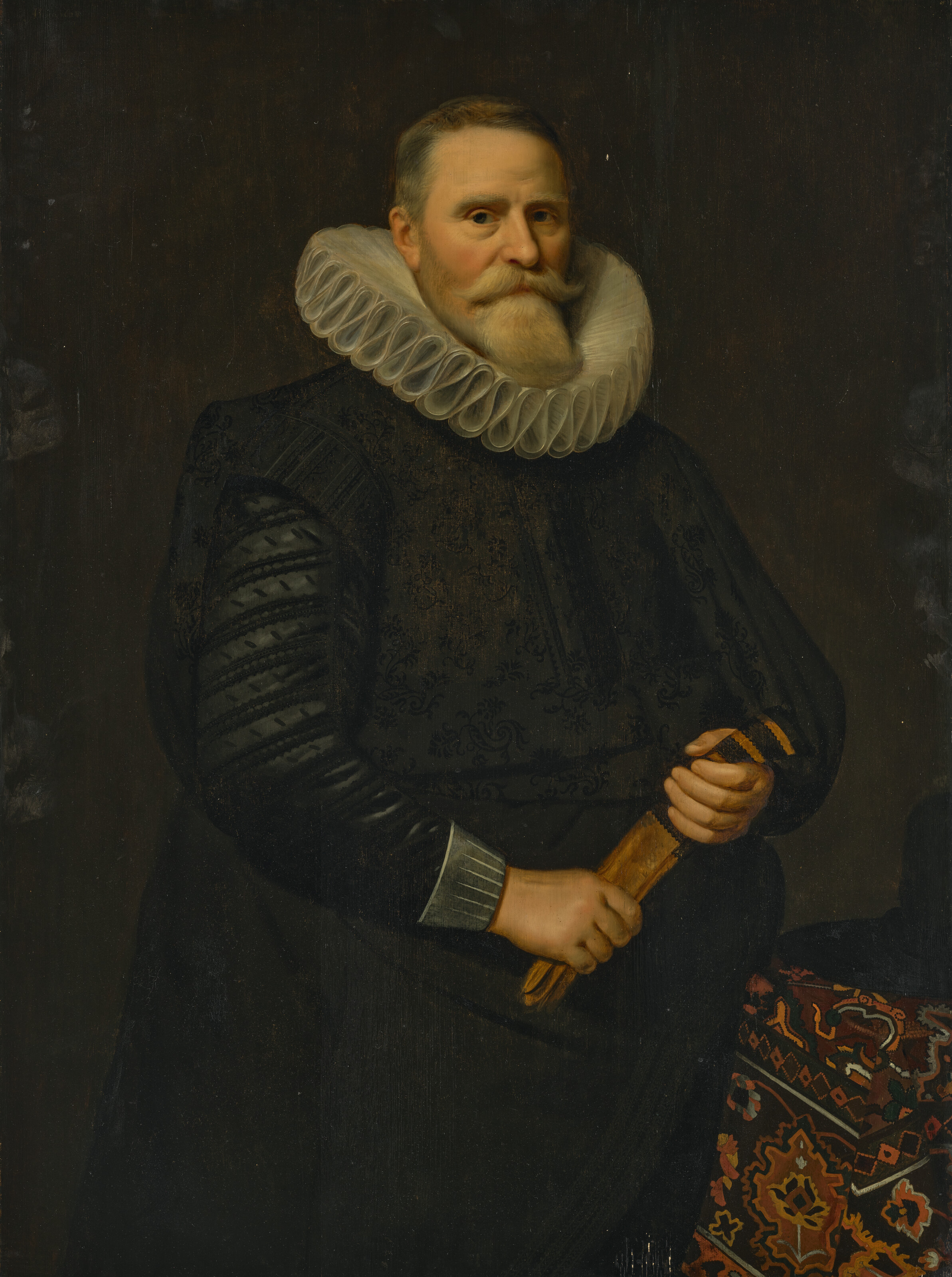 Dutch School — Портрет Андриеса Райкерта (1569-1639), три четверти длины, с парой перчаток и шляпой в руках, на задрапированном столе слева от него; и портрет Сюзанны Мерчийс (1581-1633), три четверти длины, с парой перчаток в руках, изображение 2