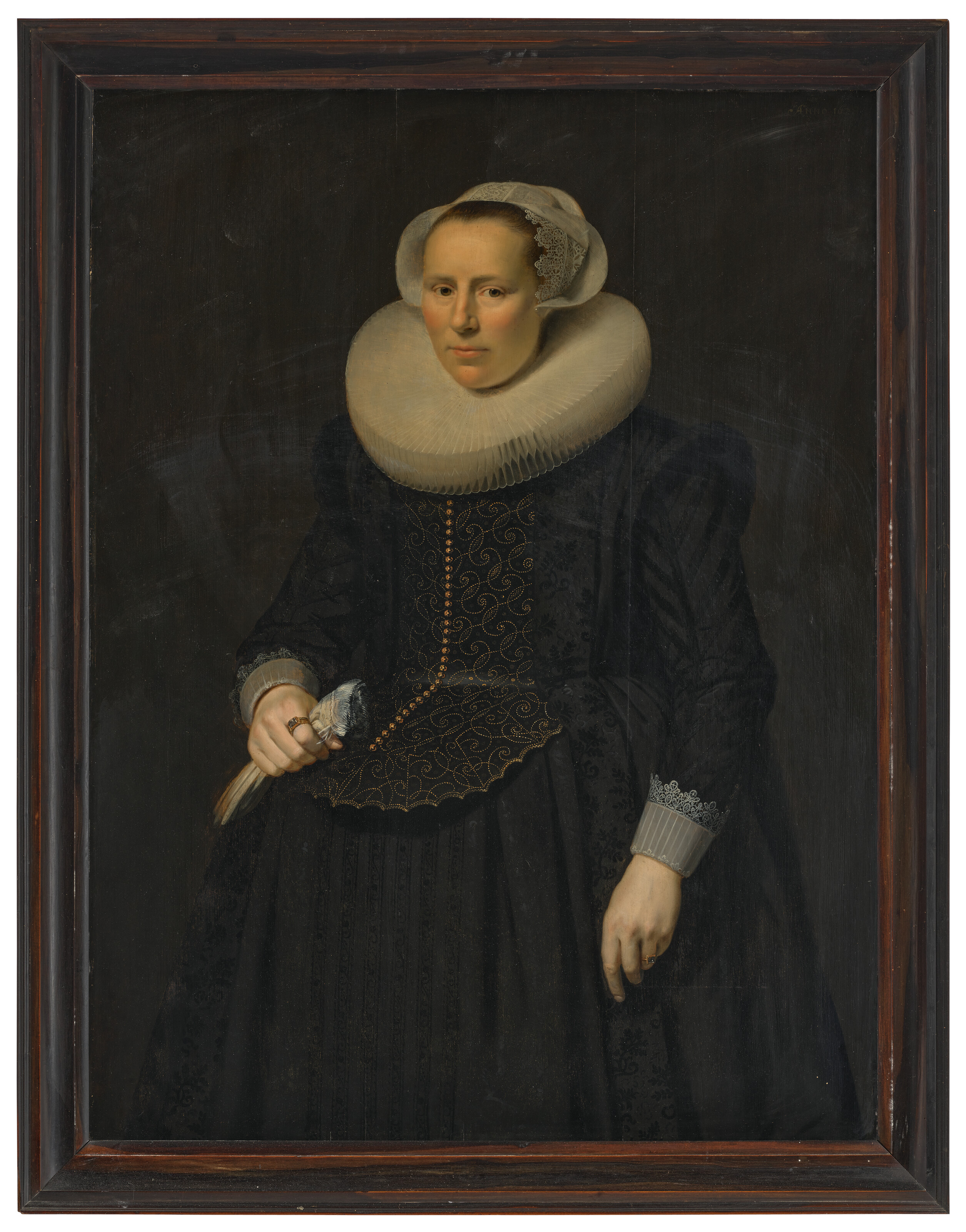 Dutch School — Портрет Андриеса Райкерта (1569-1639), три четверти длины, с парой перчаток и шляпой в руках, на задрапированном столе слева от него; и портрет Сюзанны Мерчийс (1581-1633), три четверти длины, с парой перчаток в руках, изображение 7