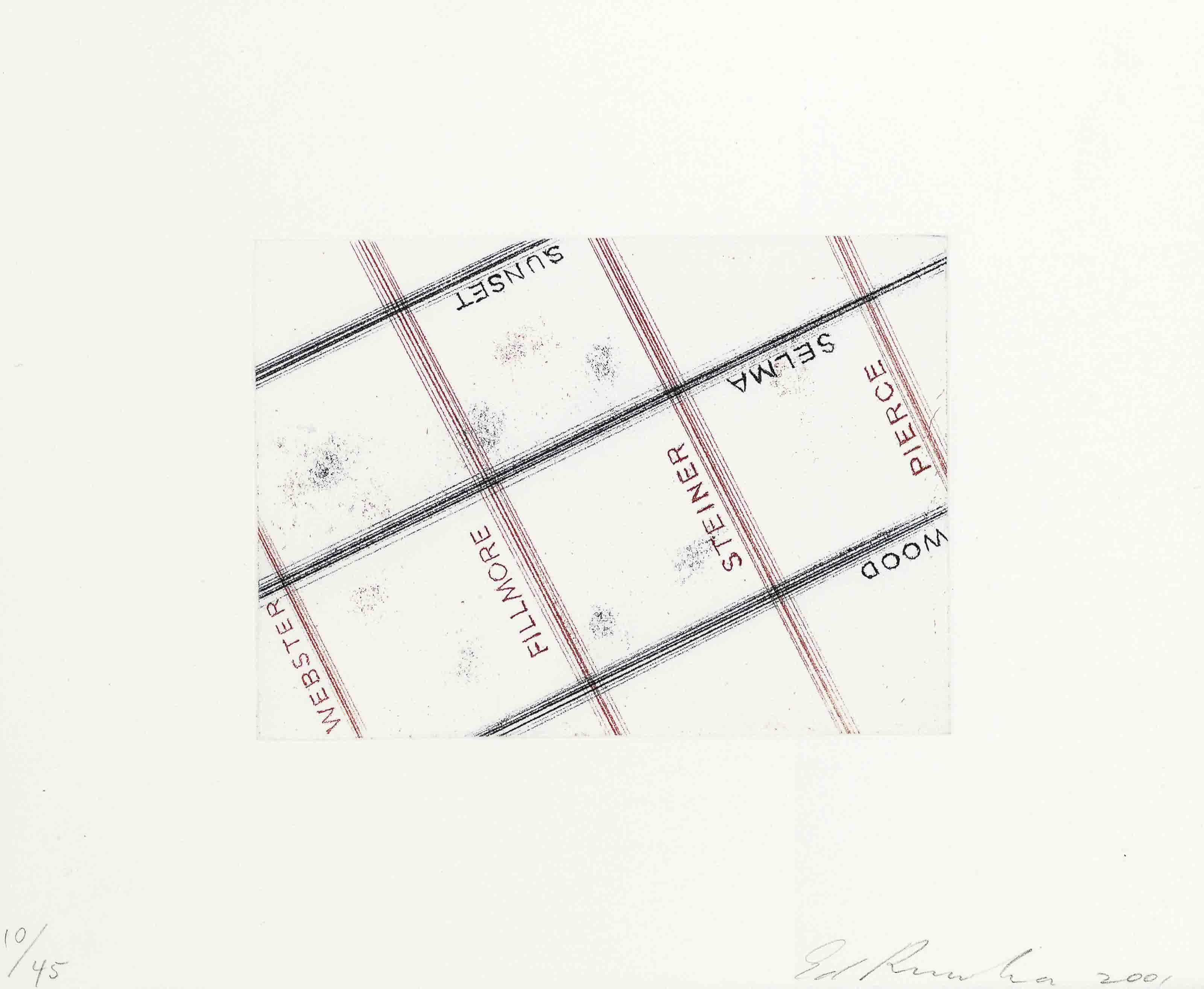 Ed Ruscha — Лос-Франциско, Сан-Анджелес, издательство Crown Point Press, Сан-Франциско, 2001