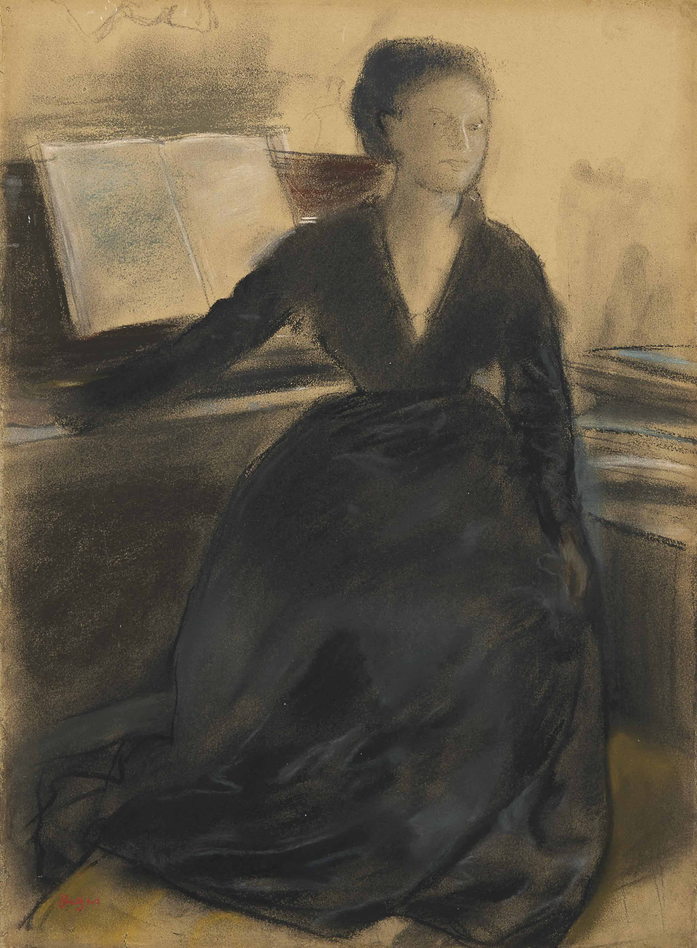 Edgar Degas — Мадам Камю, преданная сыну, пианино